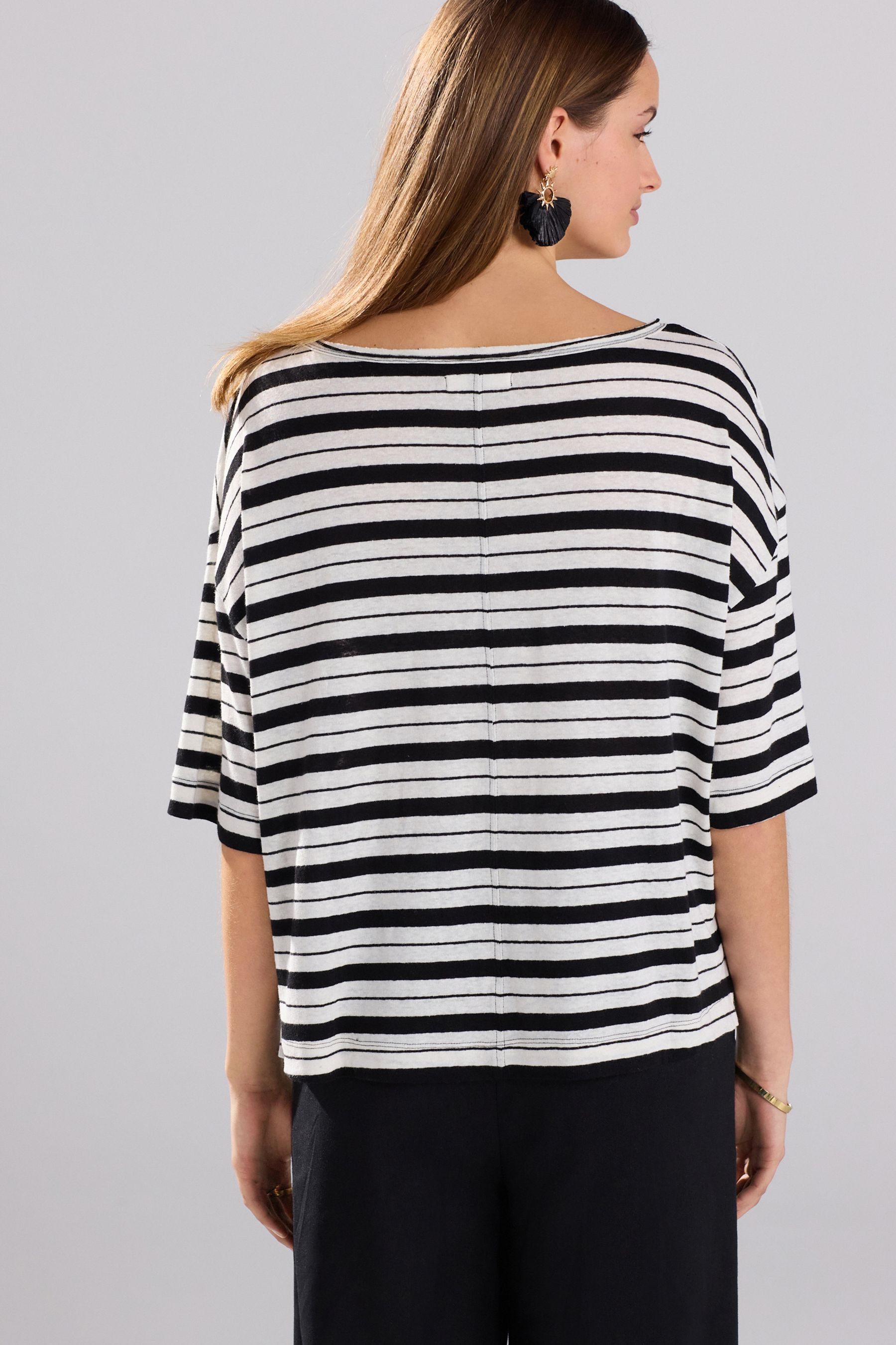 Next T-Shirt Weiches T-Shirt mit U-Ausschnitt, Leinen-Modalmix (1-tlg) günstig online kaufen