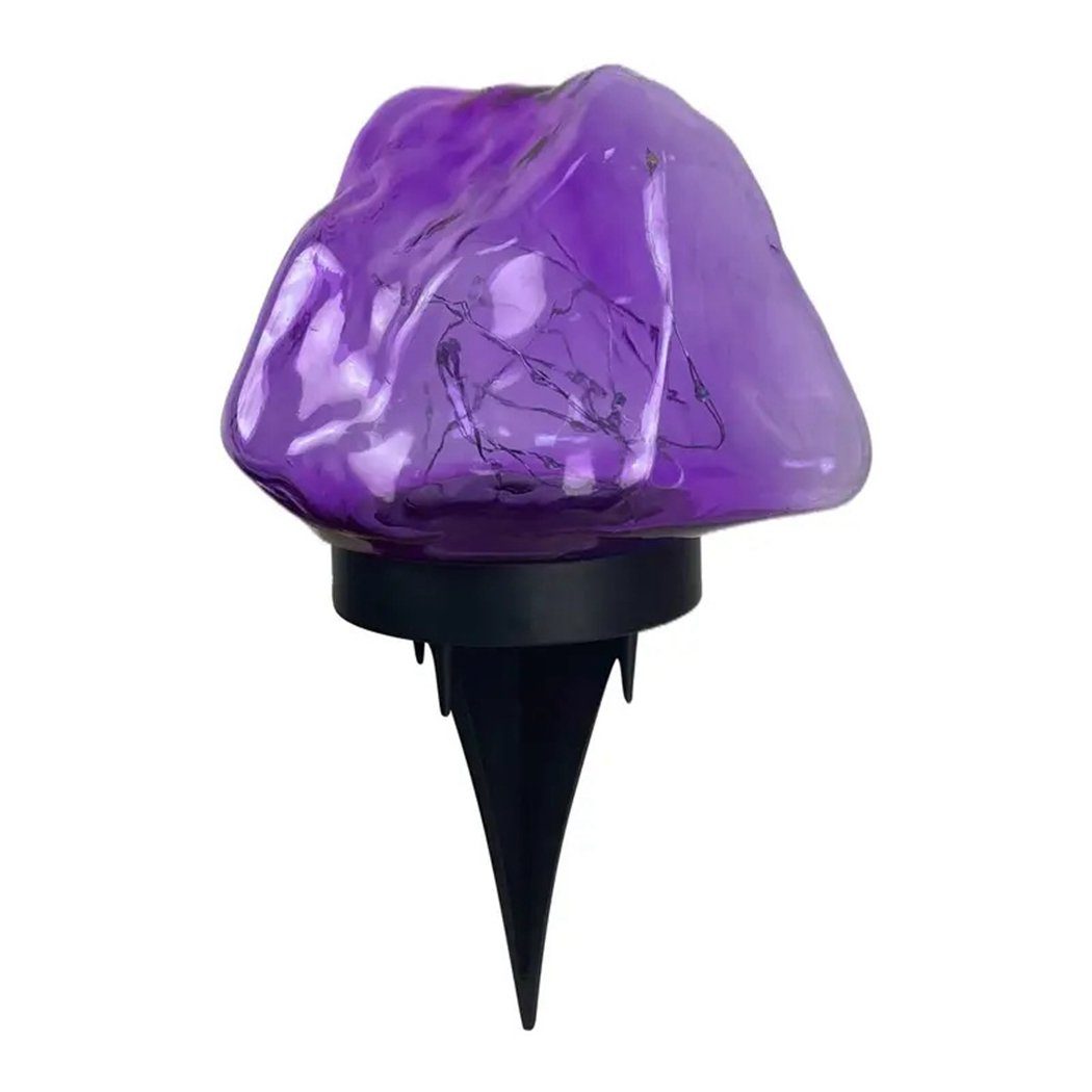 TUABUR Gartenleuchte in Solar-LED-Licht Purple Edelsteinform,wasserdichtes Außenlicht, Gartenlicht