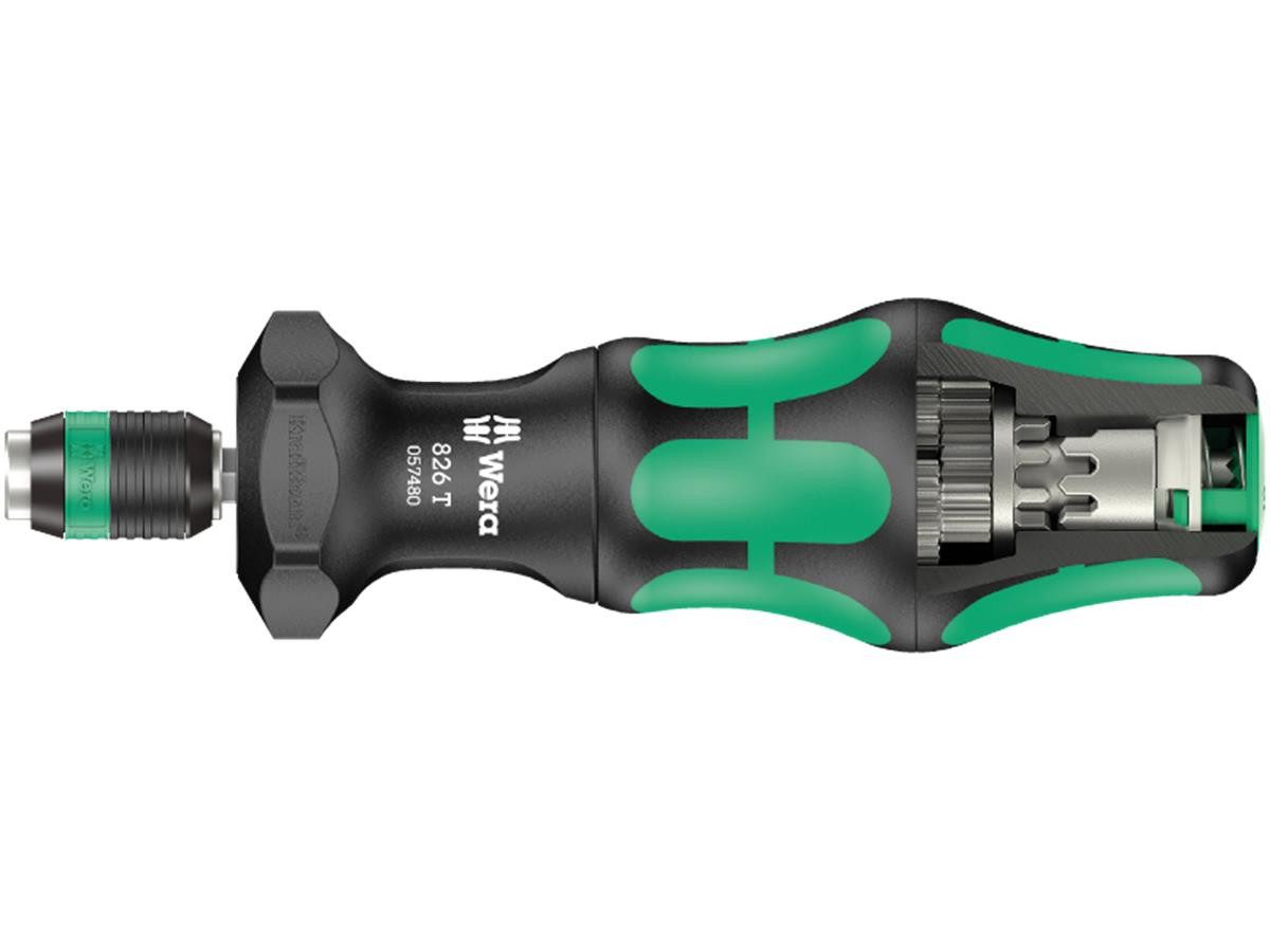 Wera Schraubendreher 826 T Kraftform Turbo 1/4" Bits-Handhalter, Schnellwechselfutter