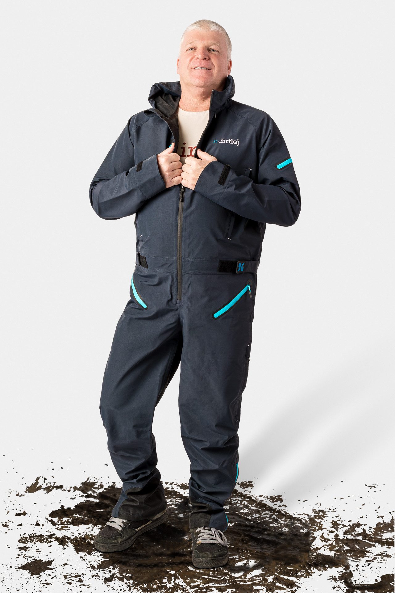 Dirtlej Regenoverall dirtsuit core edition loose cut midnight azure lange Beine (nicht abnehmbar)