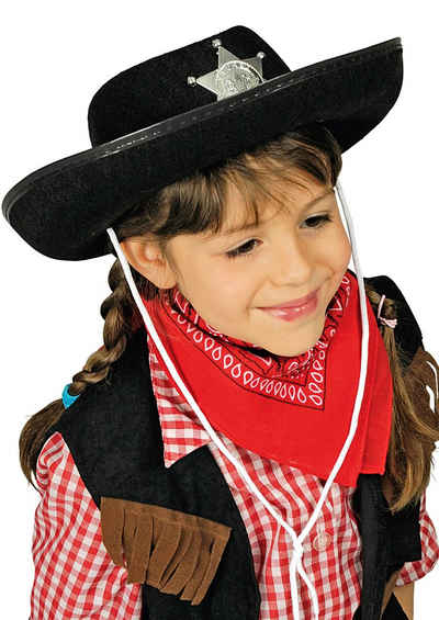 Das Kostümland Kostüm Sheriff Cowboyhut für Kinder - Schwarz
