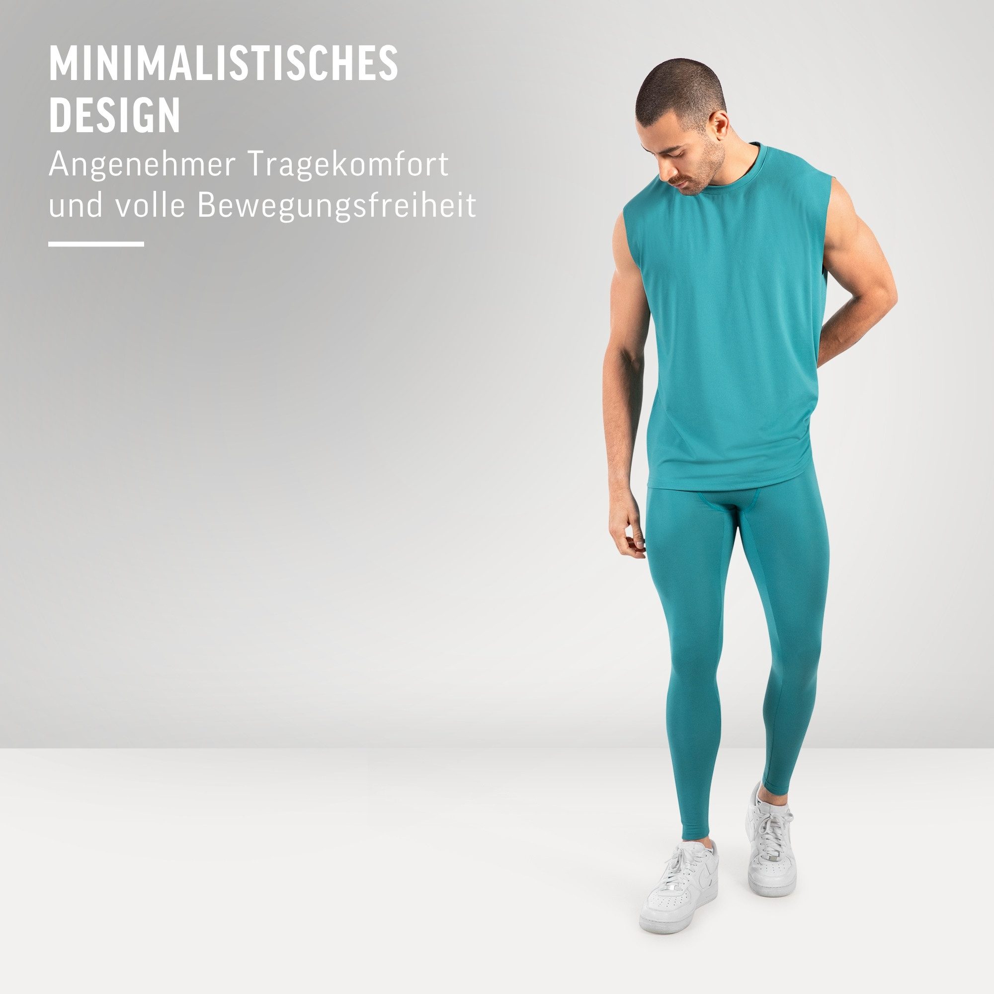 Smilodox Lauftights Xion, Funktionale Kompressionshose, Elastischer Bund, 3D Rubber Print Baselayer Tights Atmungsaktiv Trainingshose Sport Alltag Freizeit