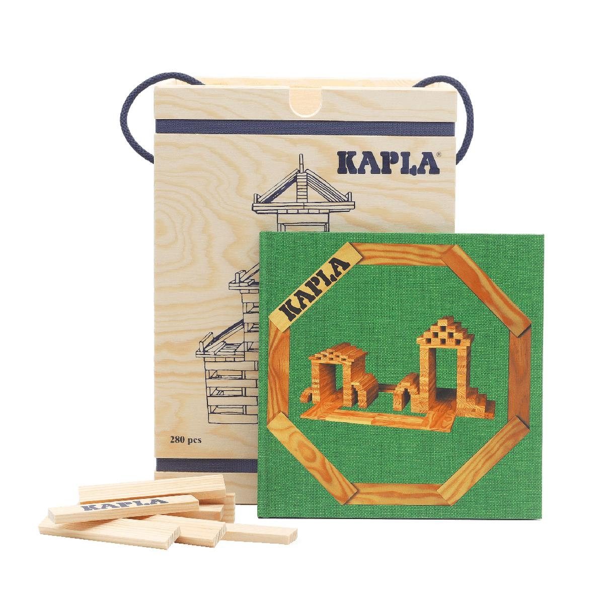 KAPLA® Holzbausteine 280er Box naturbelassene Holzplättchen Spielbausteine