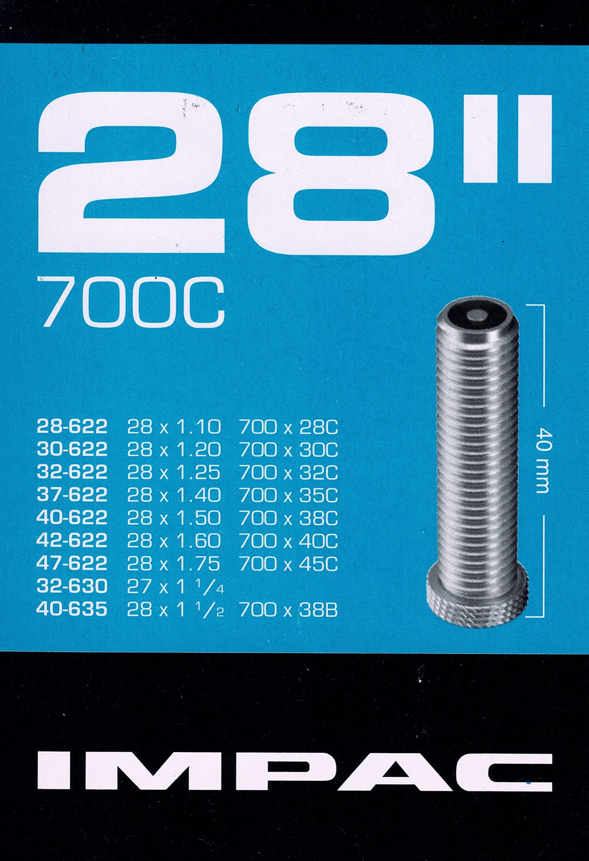 Impac Fahrradschlauch Impac 28 Zoll AV Schlauch Auto Schrader Ventil 28 - 47 622