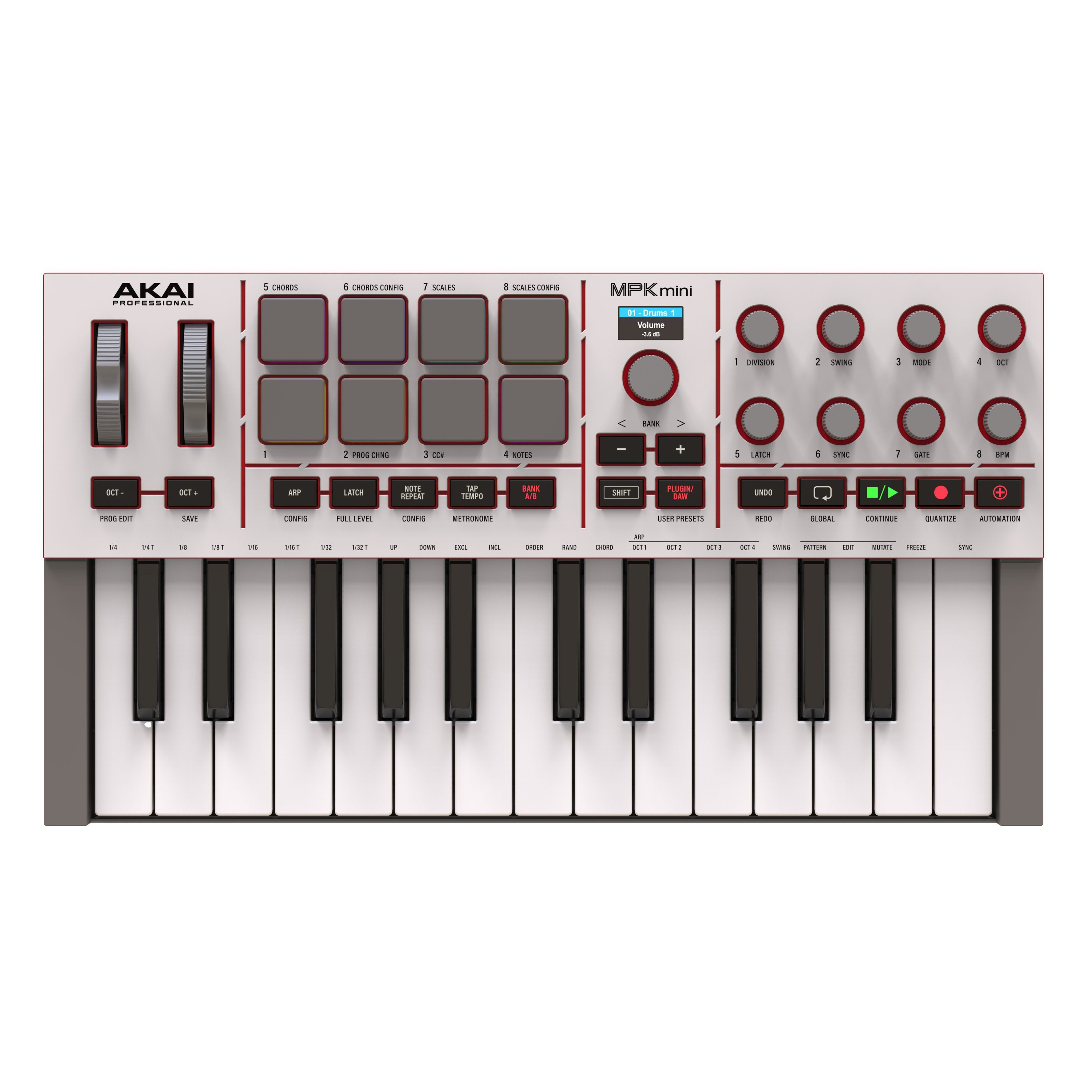 Akai Masterkeyboard (Masterkeyboards, MIDI-Keyboard mini), MPK mini IV Gray - Midi Keyboard