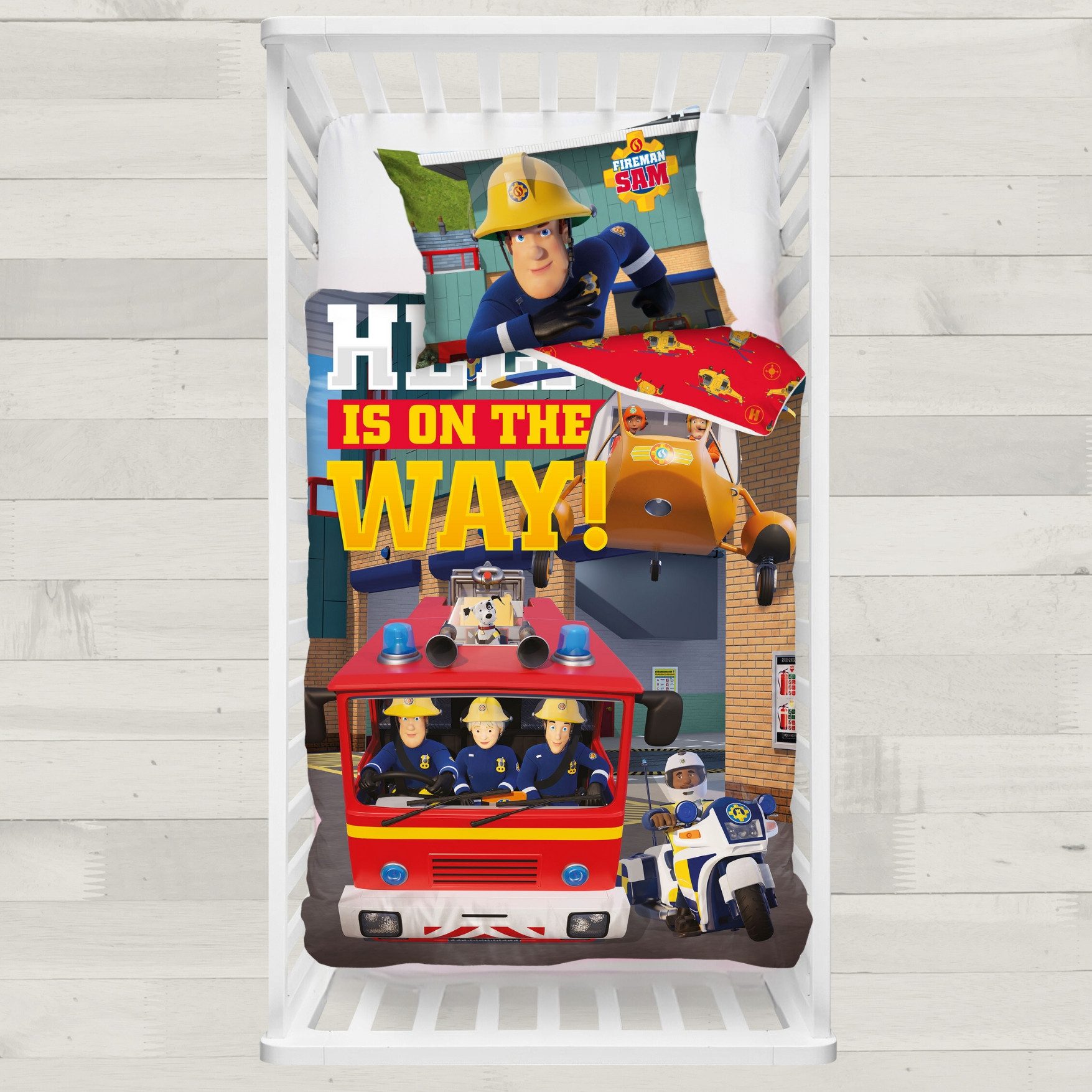 MTOnlinehandel Bettwäsche Feuerwehrmann Sam 100x135 + 40x60 cm, 100% Baumwo günstig online kaufen