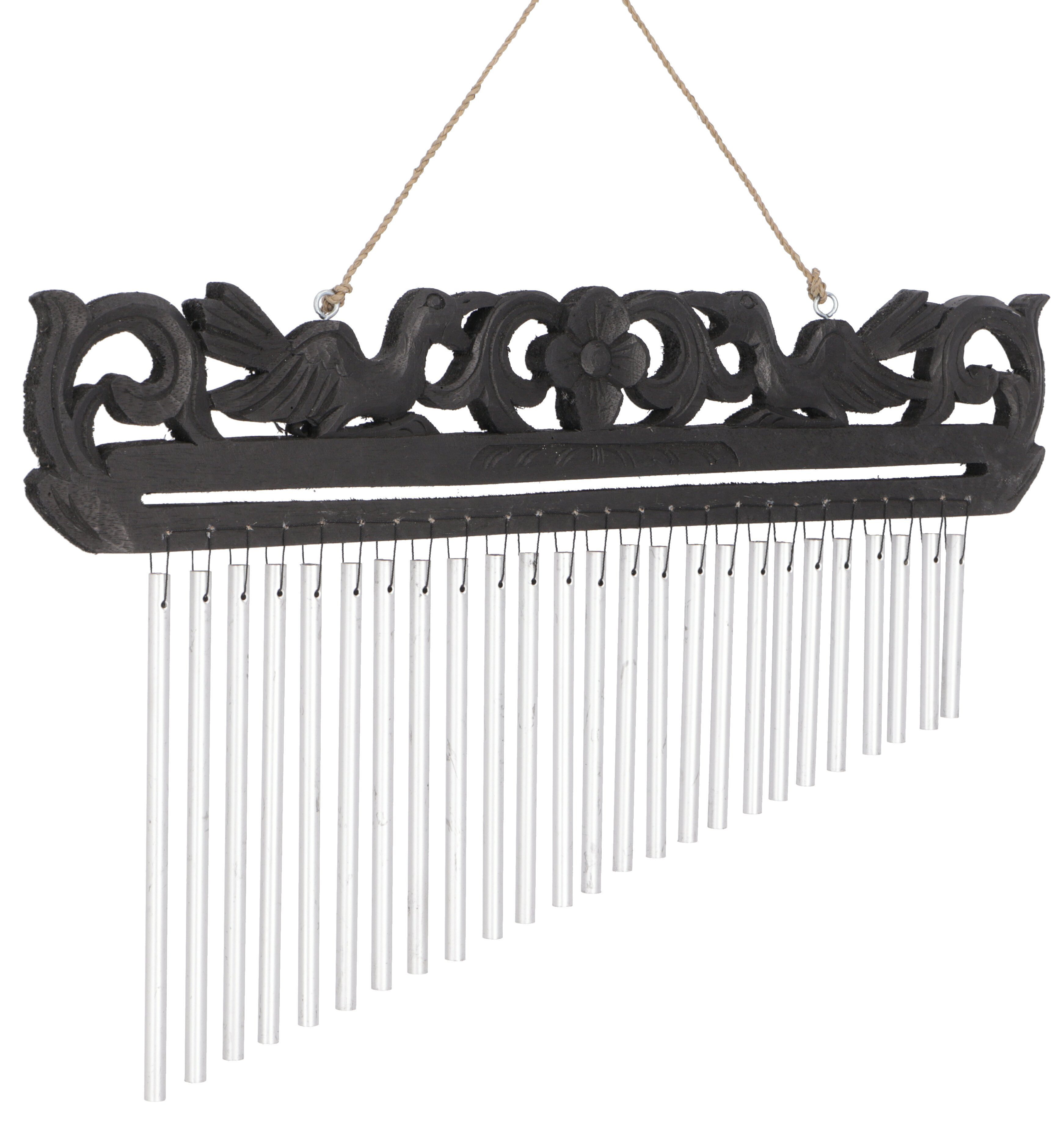 Guru-Shop Windspiel Aluminium Klangspiel, Windspiel mit Schnitzerei..