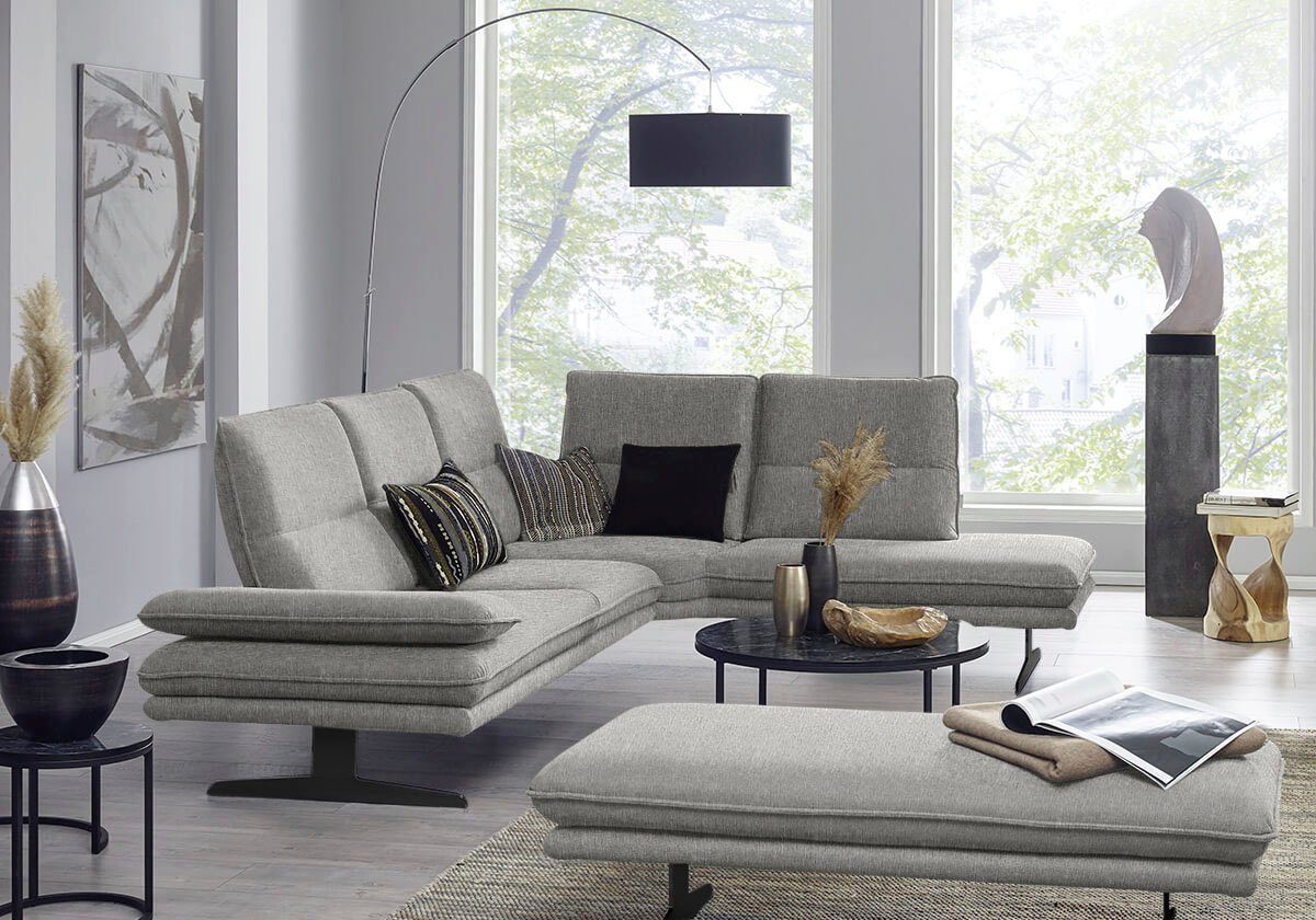 W.SCHILLIG Ecksofa broadway, Designsofa, toller Sitzkomfort, zeitlos, elegant, L-Form, Sitztiefenverstellung, Kopfteil- & Seitenteilverstellung, Breite 284cm