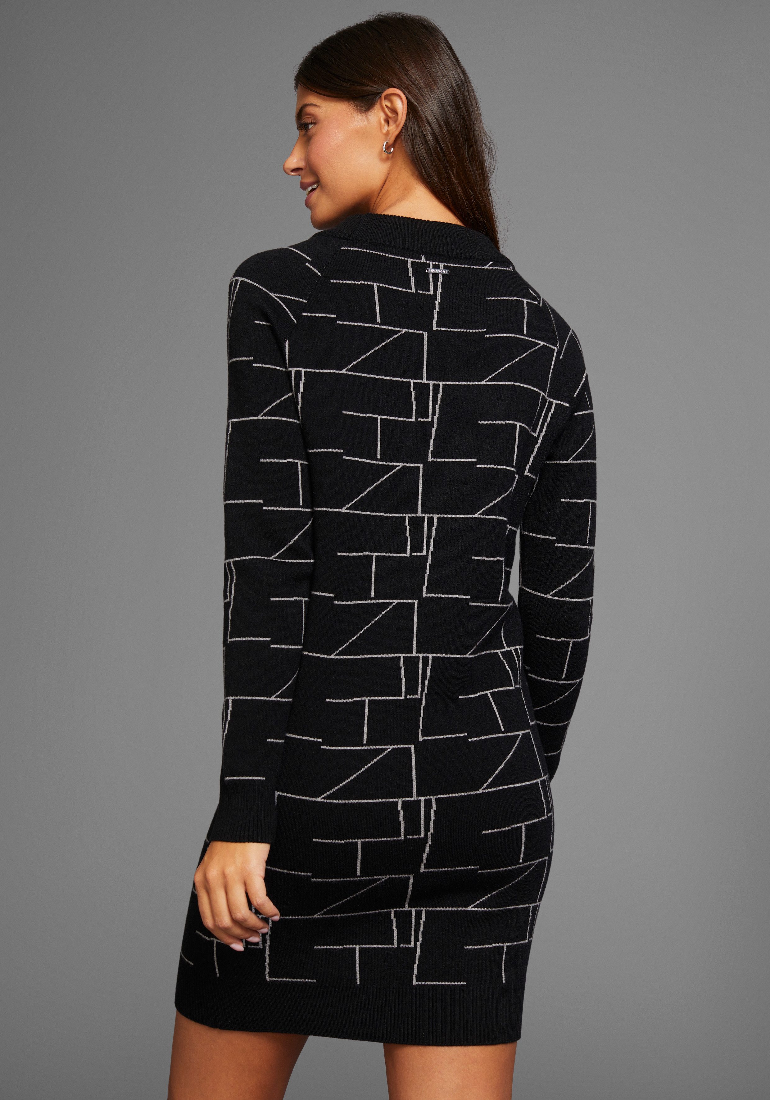 Laura Scott Strickkleid aus kuscheligem Jacquardstrick mit Grafik-Motiv günstig online kaufen