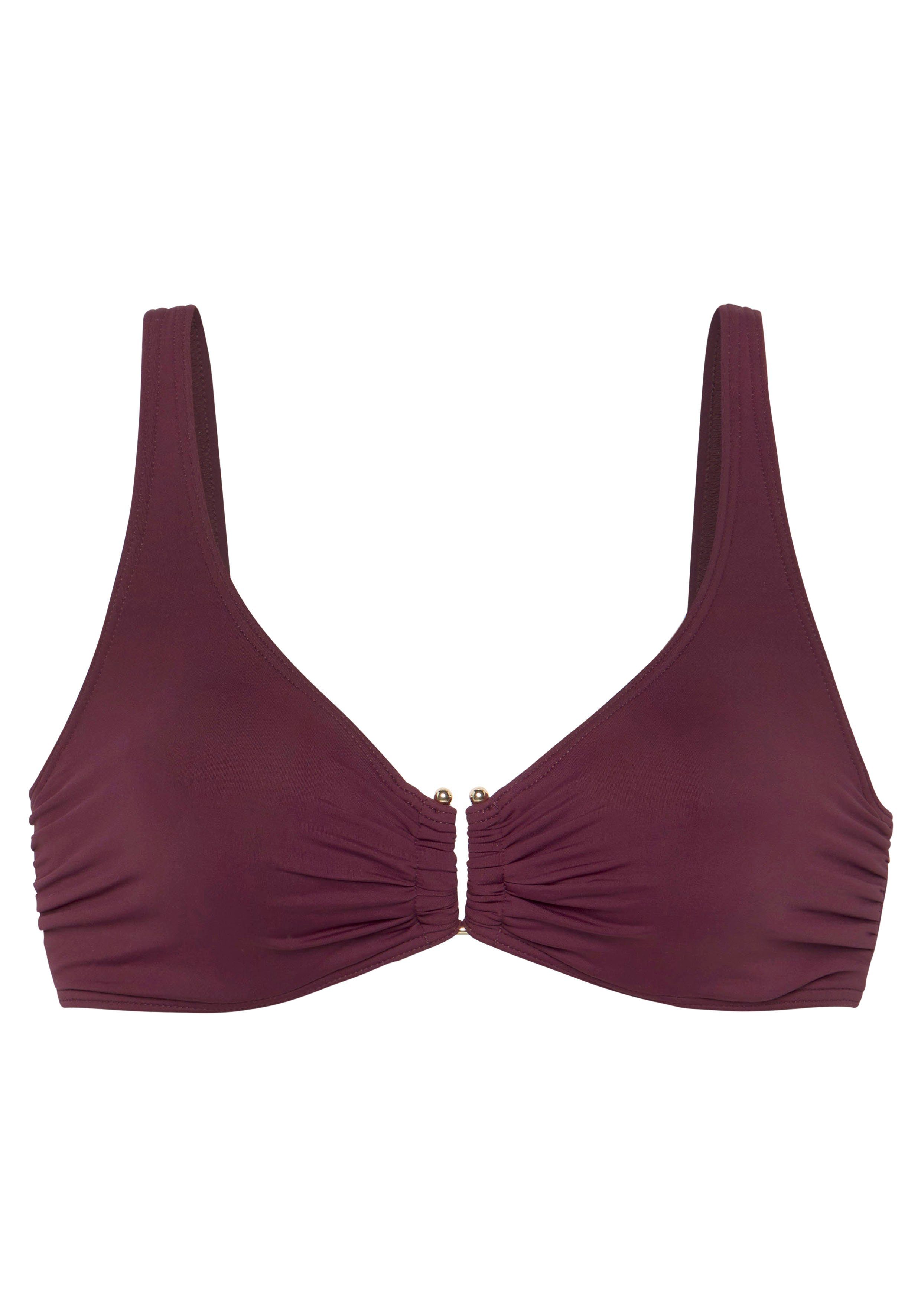 LASCANA Bügel-Bikini-Top Italy, mit goldfarbigen Accessoire günstig online kaufen