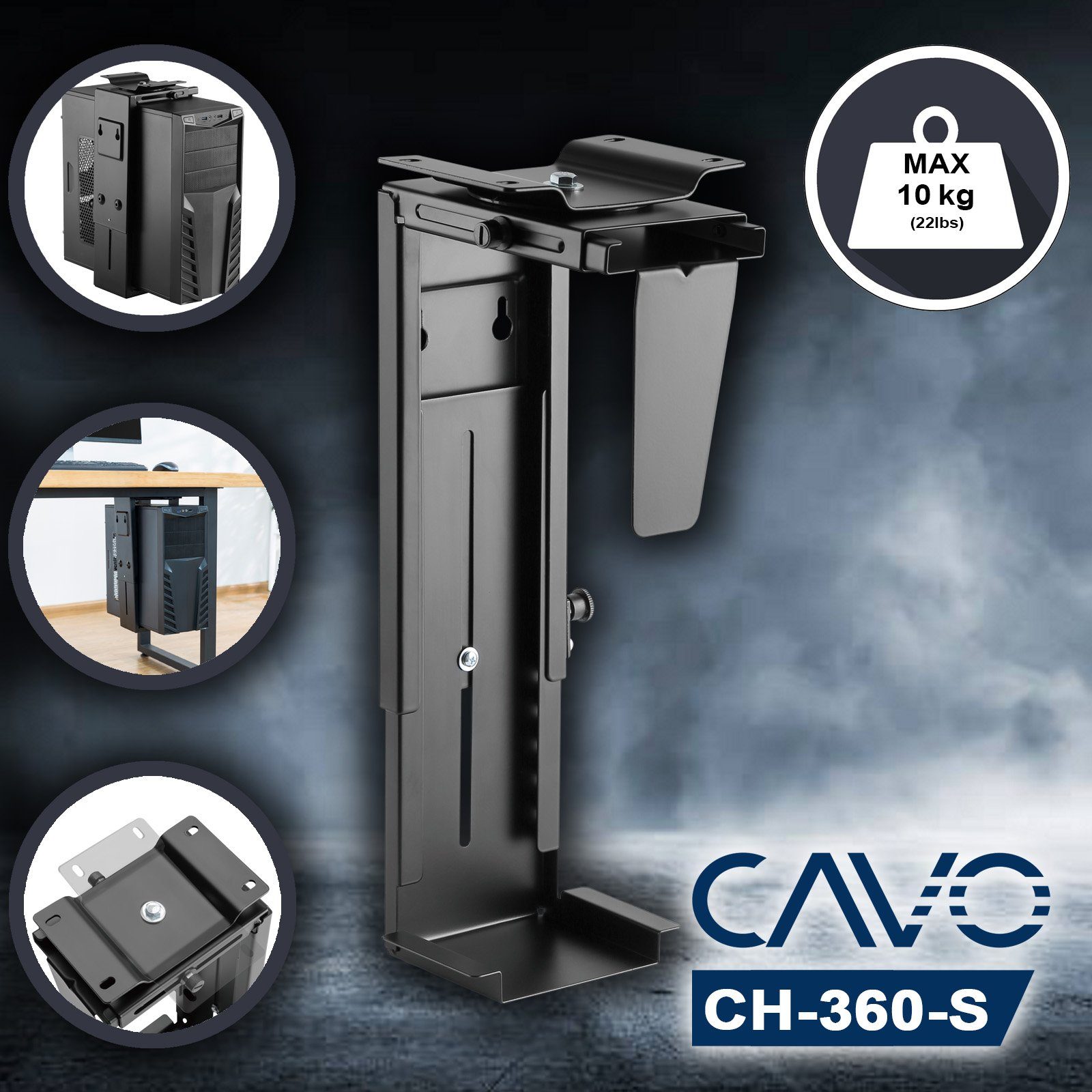 CAVO Desktop PC-Halterung CH-360, drehbar um 360°, verstellbar