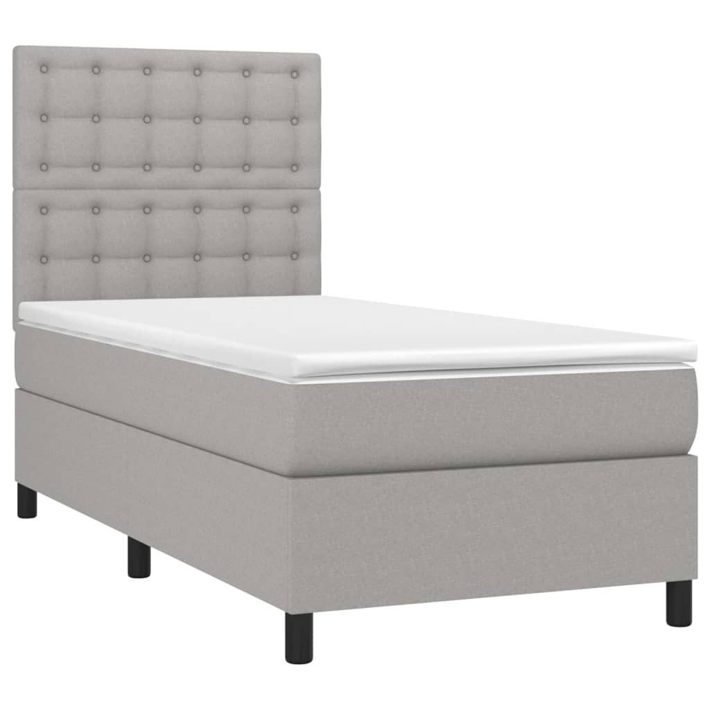 vidaXL Bett Boxspringbett mit Matratze Hellgrau günstig online kaufen