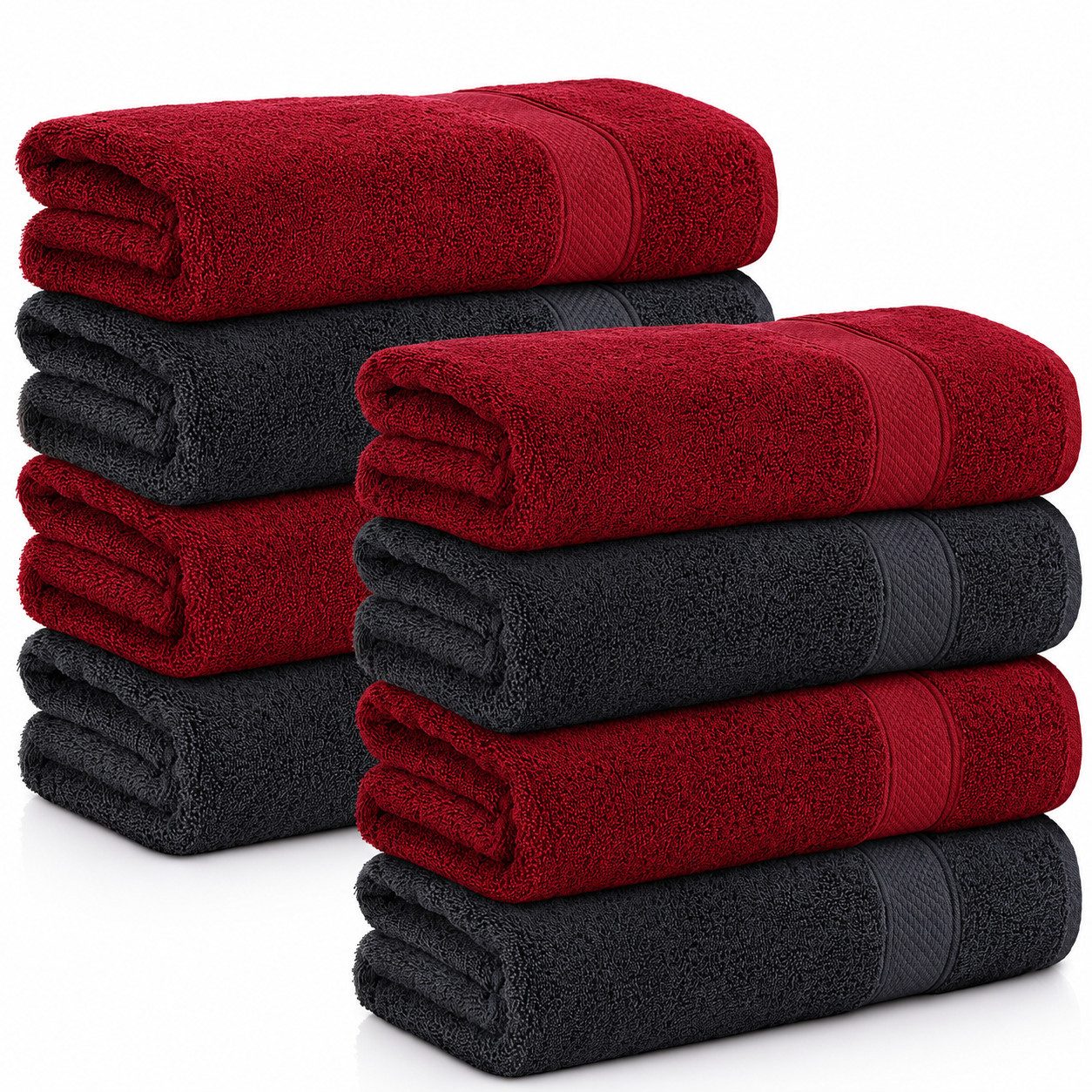 Komfortec Badetücher 100% Baumwolle, 470 g/m², Frottee (8-St), Handtücher 70x140 cm Set, Weich