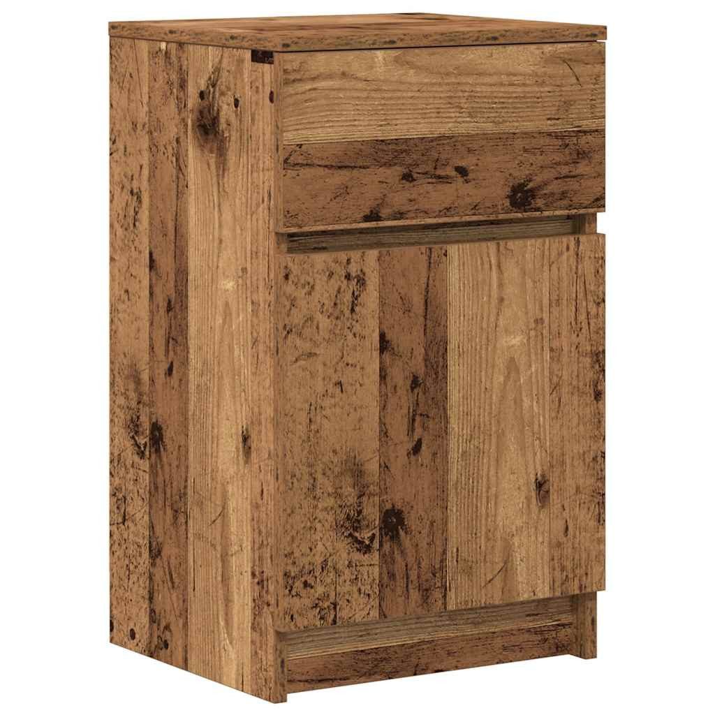 vidaXL Nachttisch Nachttisch Altholz-Optik 39x35x65 cm Holzwerkstoff (1-St)