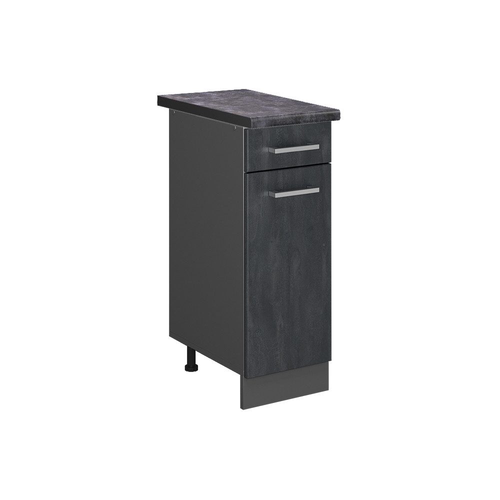 Vicco Unterschrank R-Line, Schwarz Beton/Anthrazit, 30 cm AP Anthrazit (1-St)