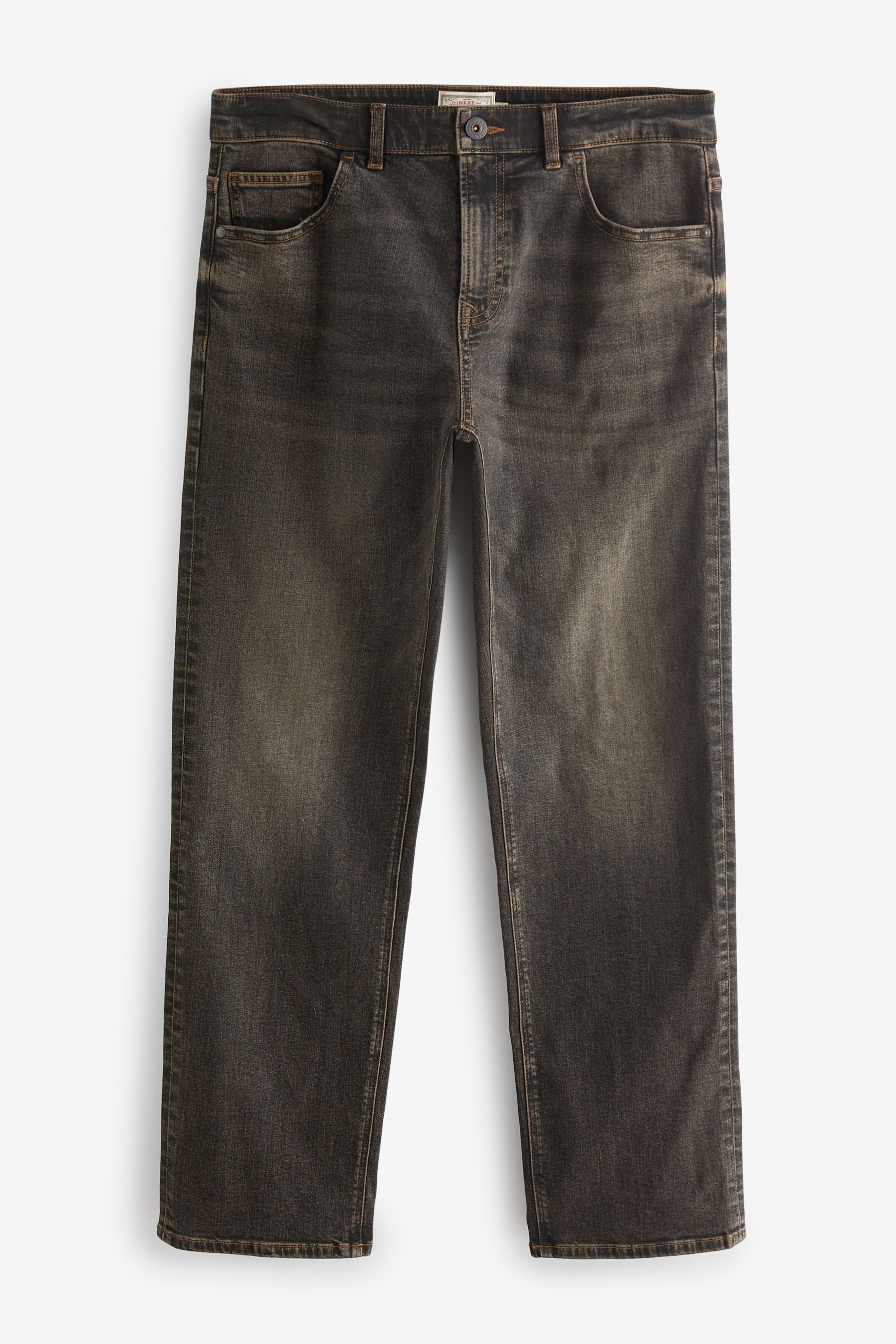 Next Straight-Jeans Straight (1-tlg) Vintage-Look Stretch-Jeans Tint Brown im Fit