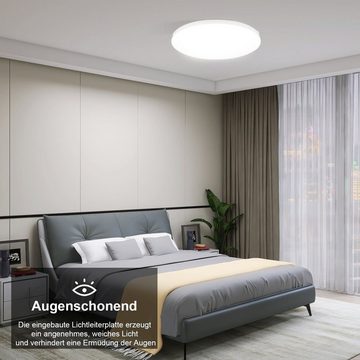 LETGOSPT Deckenleuchte 24W/36W Ultra Dünn LED Deckenlampe, Rund LED Deckenleuchte Flach 5cm, LED fest integriert, kaltweiß 6000K-neutralweiß 4500K-warmweiß 3000K, Dimmbar mit Fernbedienung, für Wohnzimmer, Schlafzimmer, Flur, Küche