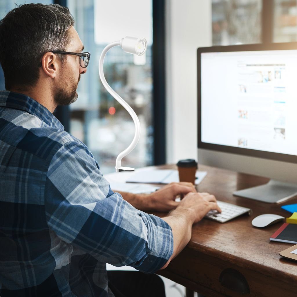 B.K.Licht Tischleuchte LED Klemmleuchte 5W GU10 Schwenkbar Drehbar Metall - günstig online kaufen