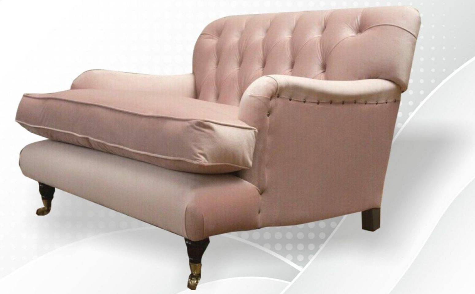 Xlmoebel Chesterfield-Sessel Rosa Lounge-Sessel mit Stoffbezug im Chesterfield-Stil (Chesterfield Sessel), Hergestellt in Europa