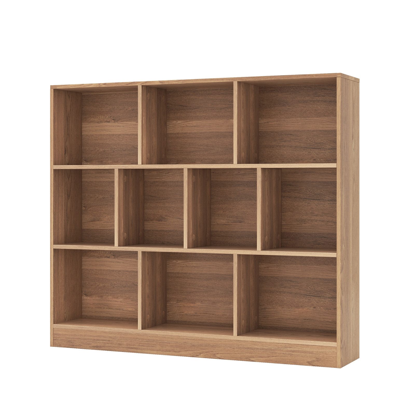 COSTWAY Bücherregal, Ebenen, mit 10 Fächern, bis 70kg, 120x24x104cm
