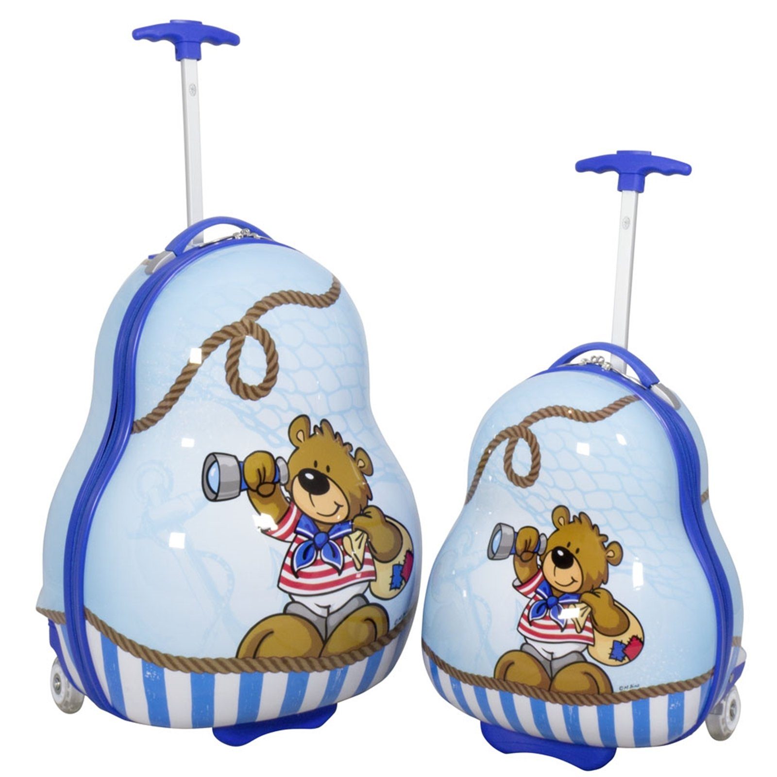 HTI-Living Kofferset Kinder-Kofferset 2 tlg. Trolley-Set Teddy Junge, 2 Rollen, (2 tlg), Kofferset Reisegepäck