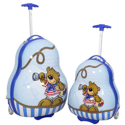HTI-Living Kofferset Kinder-Kofferset 2 tlg. Trolley-Set Teddy Junge, 2 Rollen, (2 tlg., 2 Koffer in verschiedenen Größen), Kofferset Reisegepäck