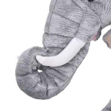 vidaXL Kuscheltier Stofftier Kuscheltier Plüschtier Stehend Elephant Grau XXL