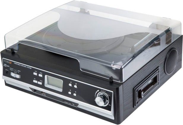 Technaxx TX-22+ Multifunktionsspieler (Riemenantrieb, Bluetooth),  Digitalisieren von LPs & Audiokassetten auf USB oder SD-Karte bis 32GB