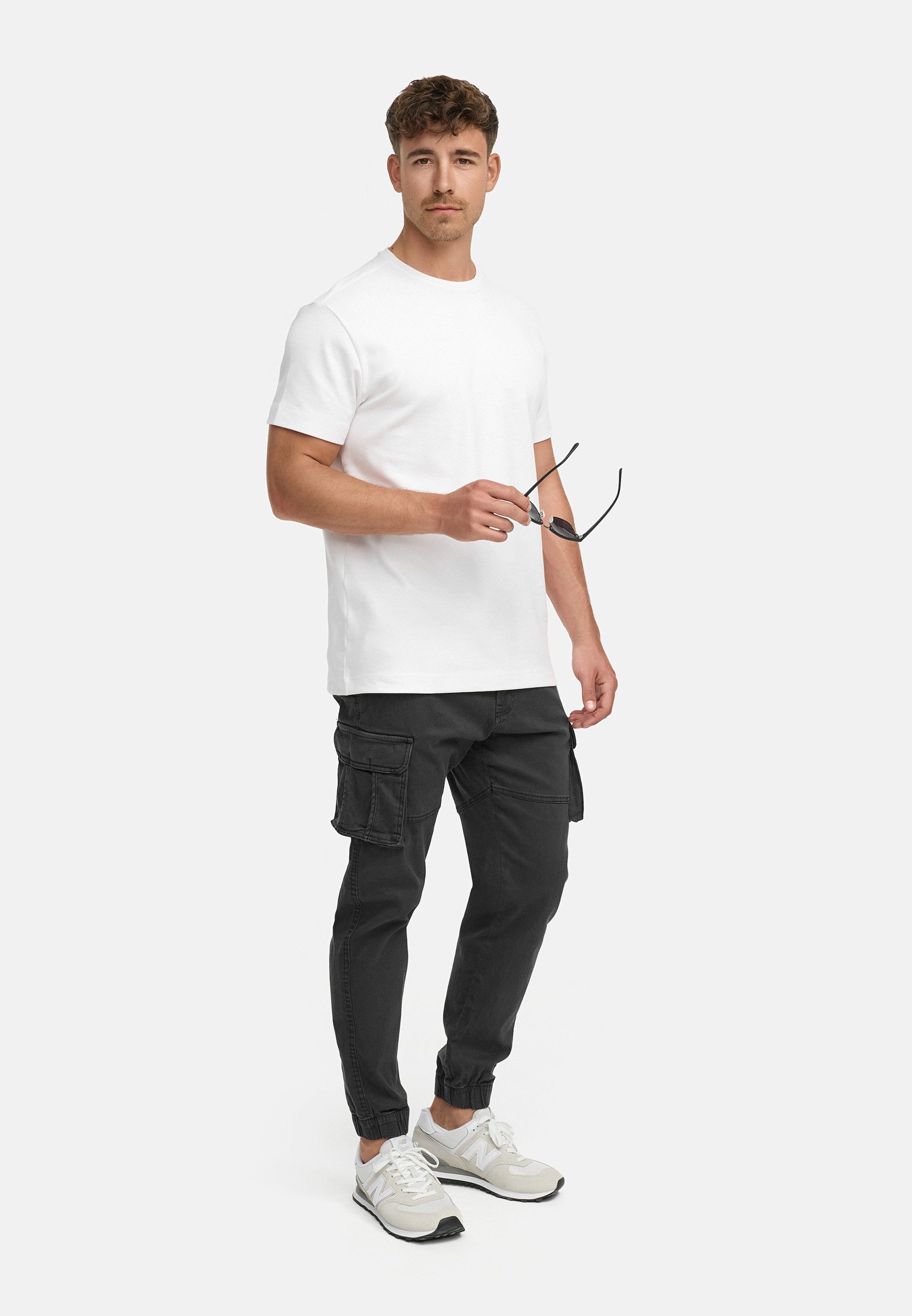 Indicode Cargohose Herren Kerr Cargo Hose Herrenhose aus elastischer Baumwoll-Qualität, inkl. Gürtel