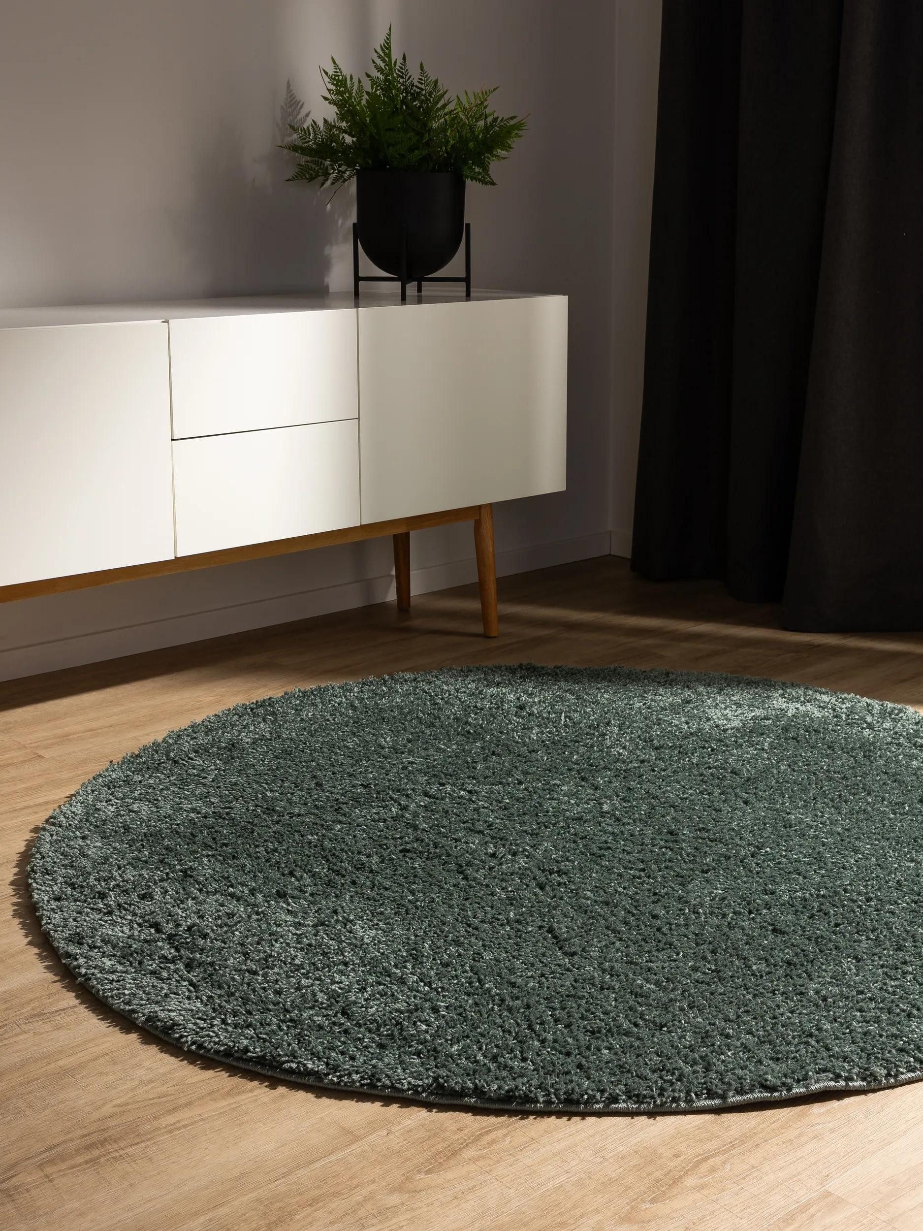 benuta Hochflor-Teppich Soho, rund, Höhe: 31 mm, Teppich Wohnzimmer, Schlafzimmer, Esszimmer, Rutschfest, Waschbar