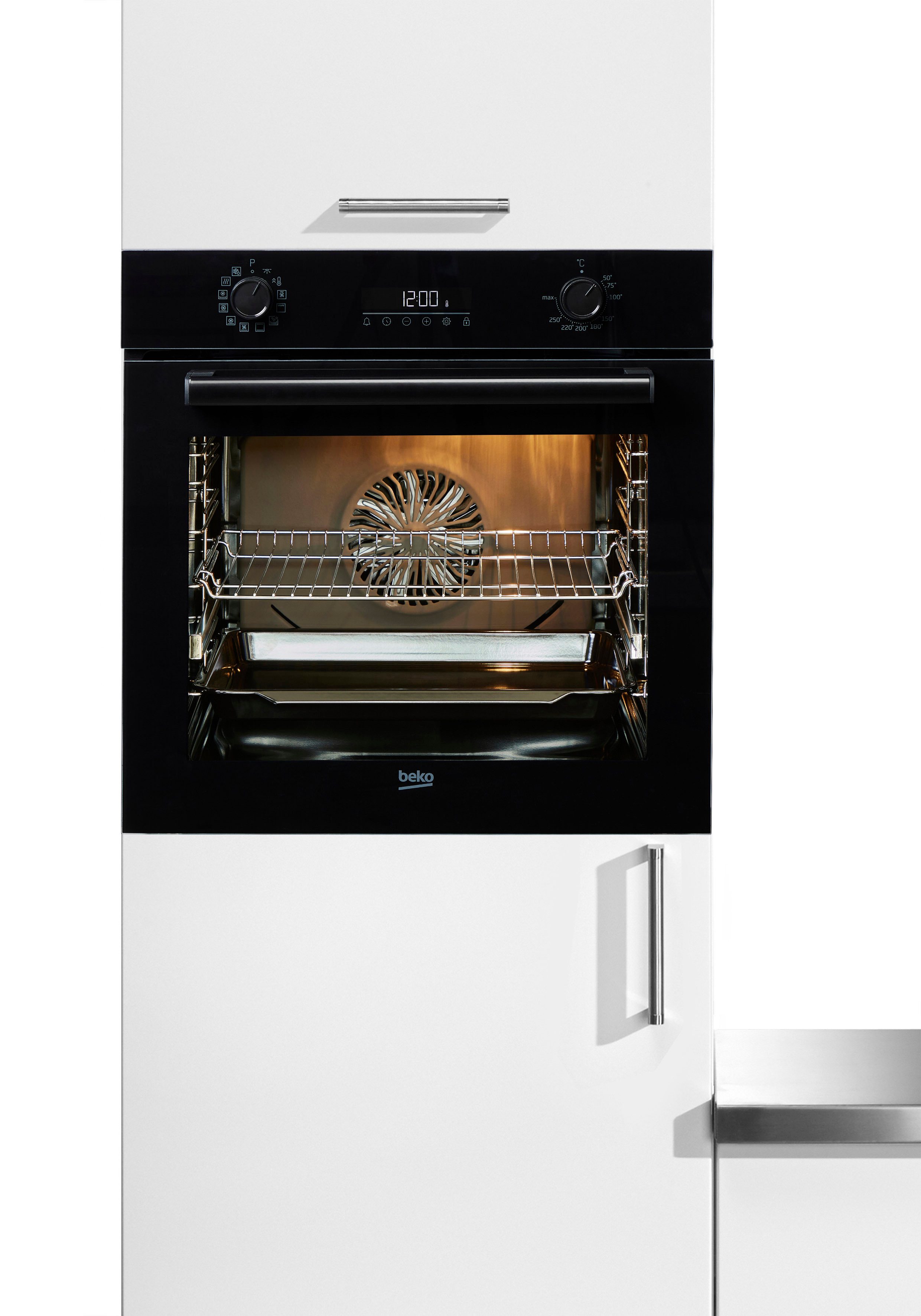BEKO Einbaubackofen BBIM17300B, mit 1-fach-Teleskopauszug, SteamShine, SteamShine-Reinigung