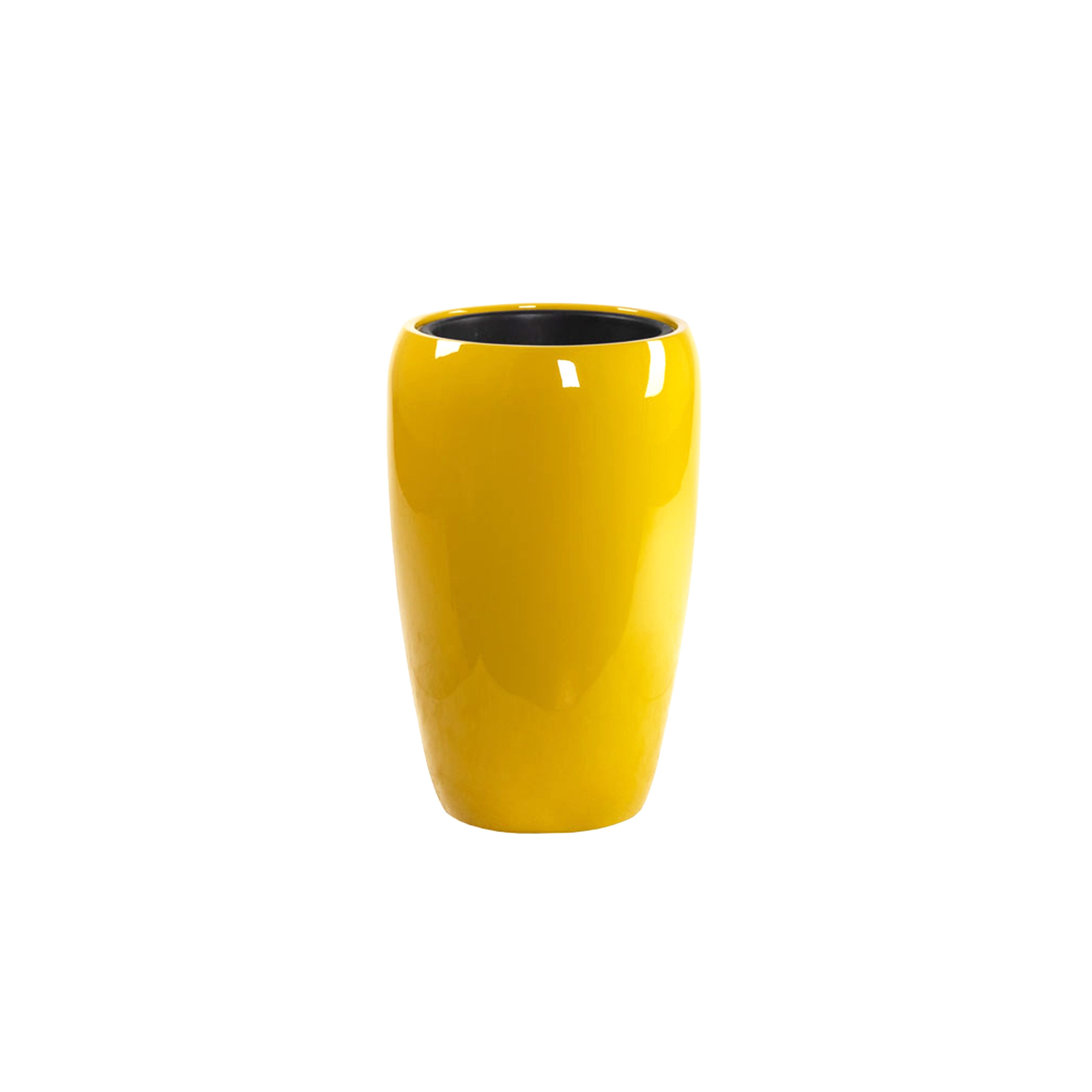 Flingora Bodenvase Cleo, mit Einsatz - Fiberglas - Indoor & Outdoor - Curry - Höhe 51 cm