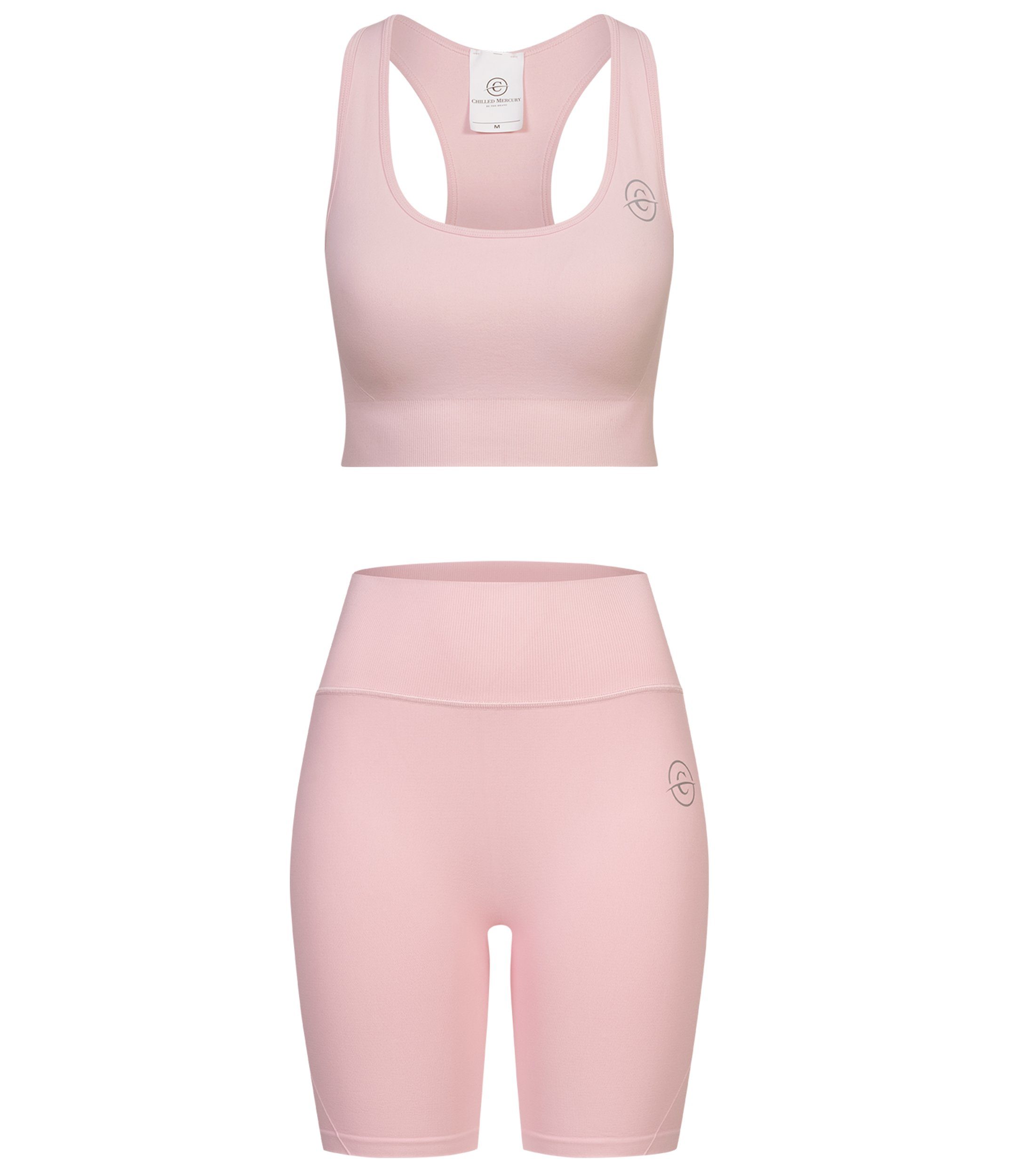 Chilled Mercury Set: Sport-BH Seamless Nahtlose Shorts & BH Set Sport Pilaten Shapewear Yoga-fit