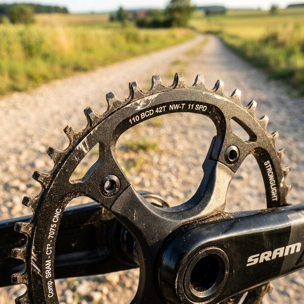 STRONGLIGHT Kettenschaltung Stronglight Kettenblatt Gravel für Sram 42 Zähne scharz Alu 7075-T6 11