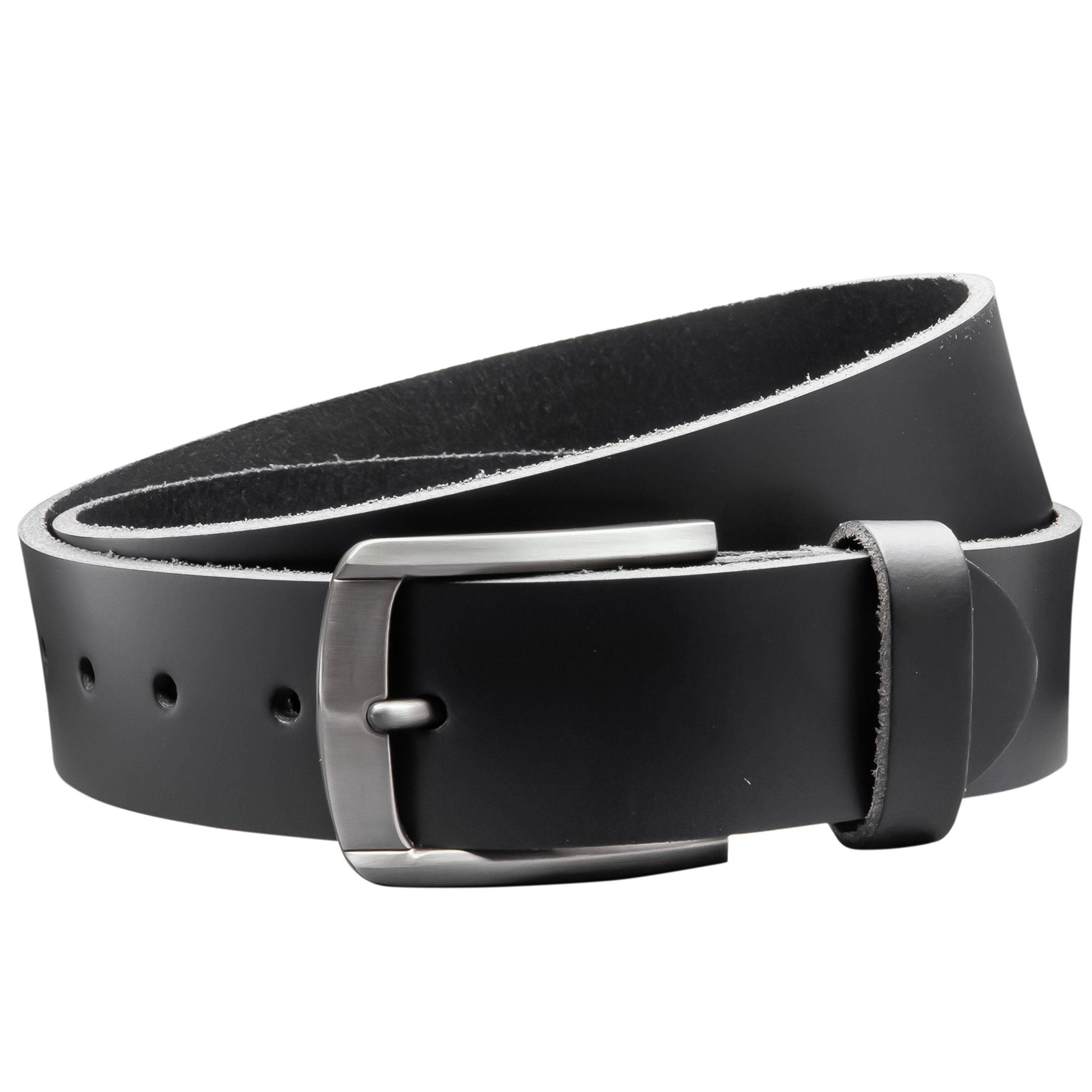 COLOGNEBELT Ledergürtel OM560-PL-Schwarz MADE IN GERMANY, Schwarz Kürzbar, 100 % Echtleder, Aus einem Stück, Unisex