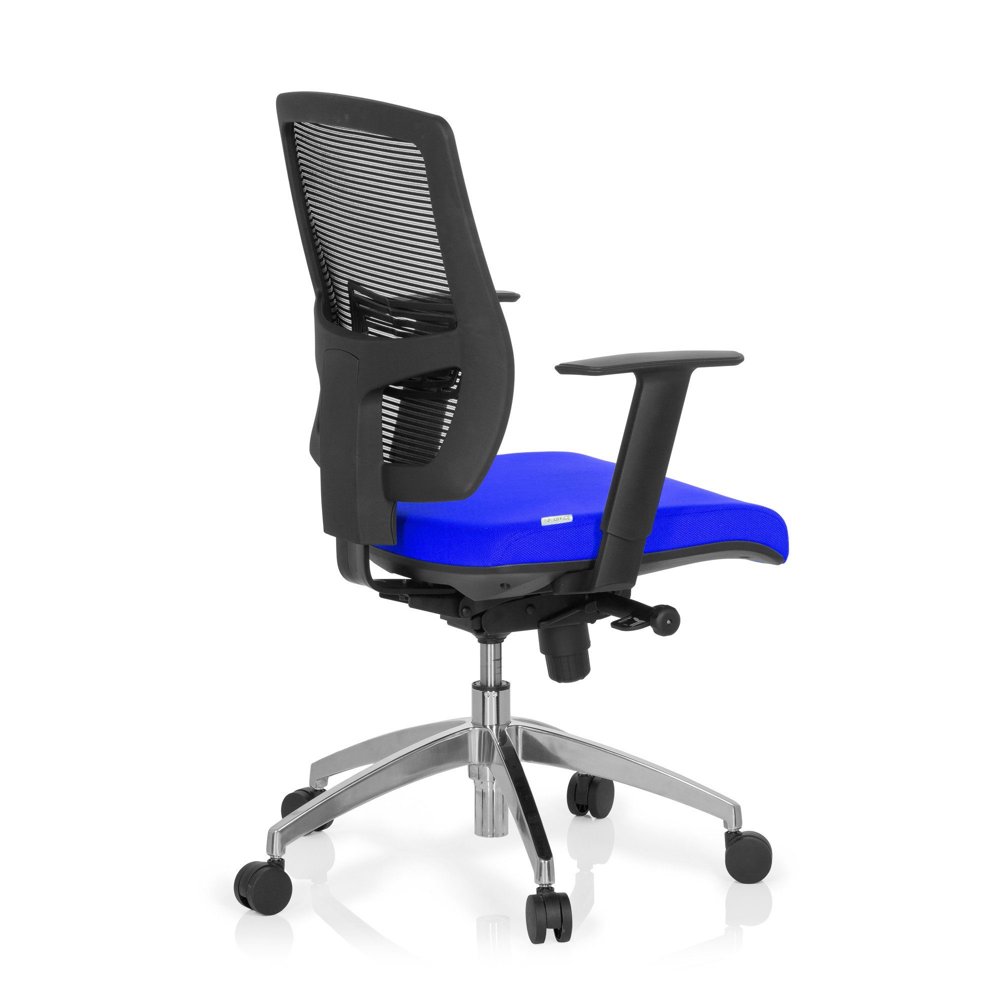 hjh 90 NET ergonomisch OFFICE (1 Schreibtischstuhl Schwarz/Blau St), Bürostuhl Profi Drehstuhl Stoff/Netzstoff