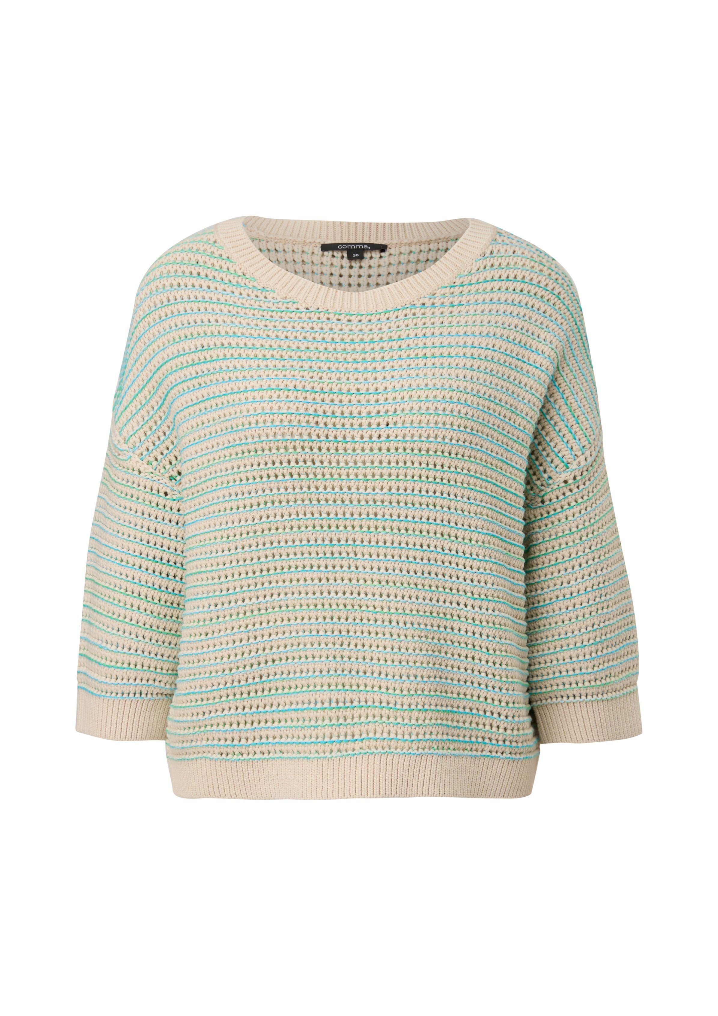 comma Strickpullover Strickpullover in apartem Muster