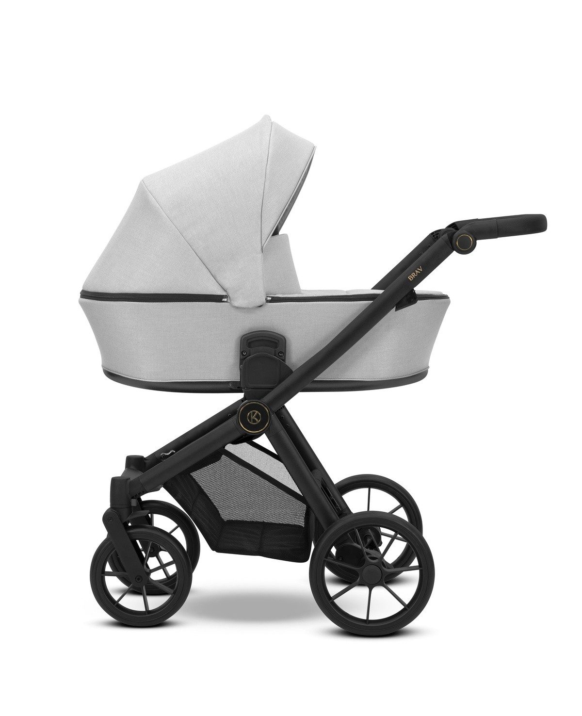 KUNERT Kombi-Kinderwagen 2 in1 BRAV Kinderwagen mit schwarzem Rahmen und Eco-Gelrädern, Zertifiziert von TUV NORD und ZETOM, entspricht EN 1888-1:2018