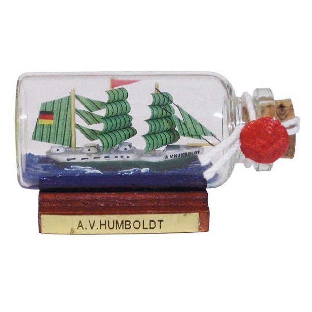 Linoows Dekoobjekt Buddelschiff, Flaschenschiff Alexander v. Humboldt, Mini Schiff in der Flasche 6 cm.