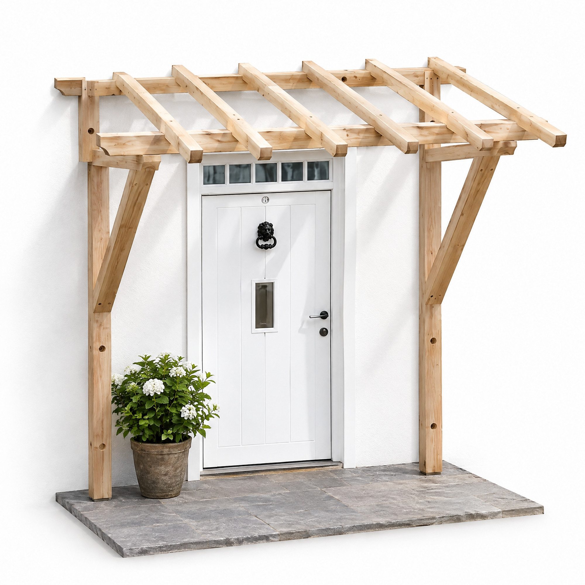 Melko Pultvordach Haustürvordach Überdachung Türdach aus Holz 205 cm Pultvordach 2050 mm (Stück), Unbehandelt