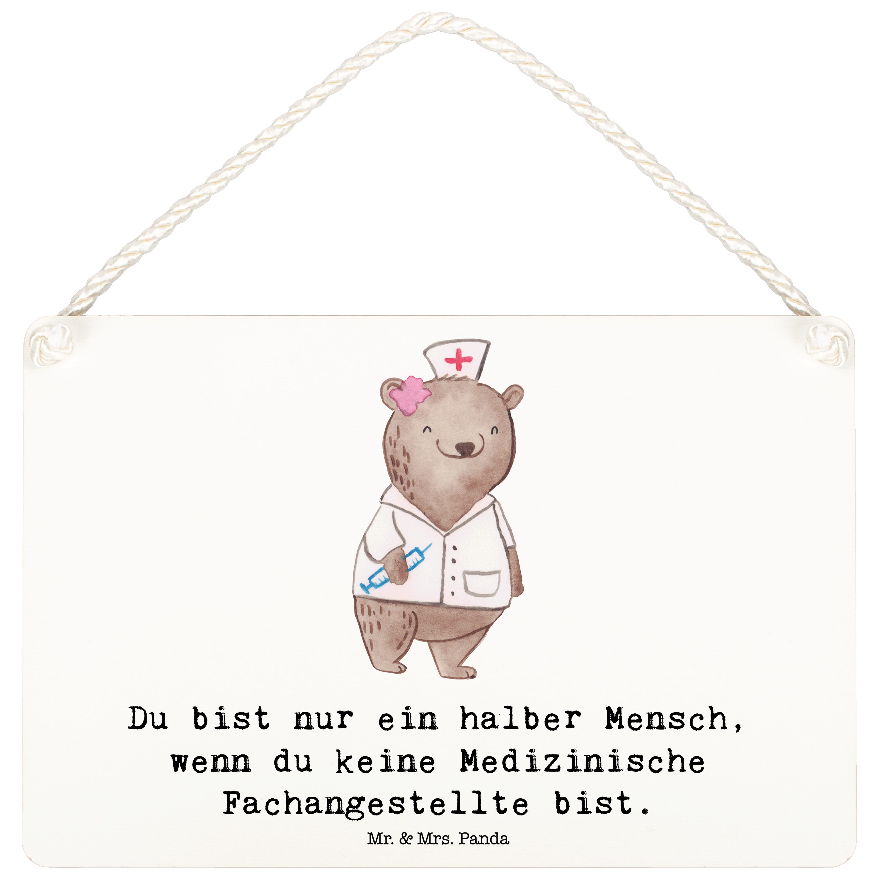 Mr. & Mrs. Panda Hinweisschild DIN A6 Medizinische Fachangestellte Herz