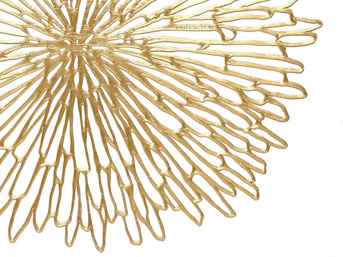 Chilewich Platzset Pressed Vinyl Bloom Round Gilded, (1-St)