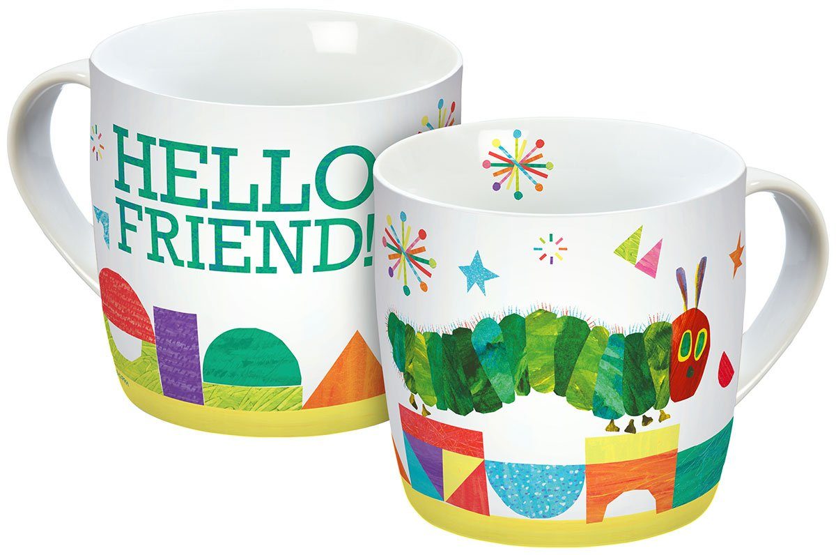 Geda Tasse Raupe Nimmersatt Tasse Hello Friend!, Porzellan