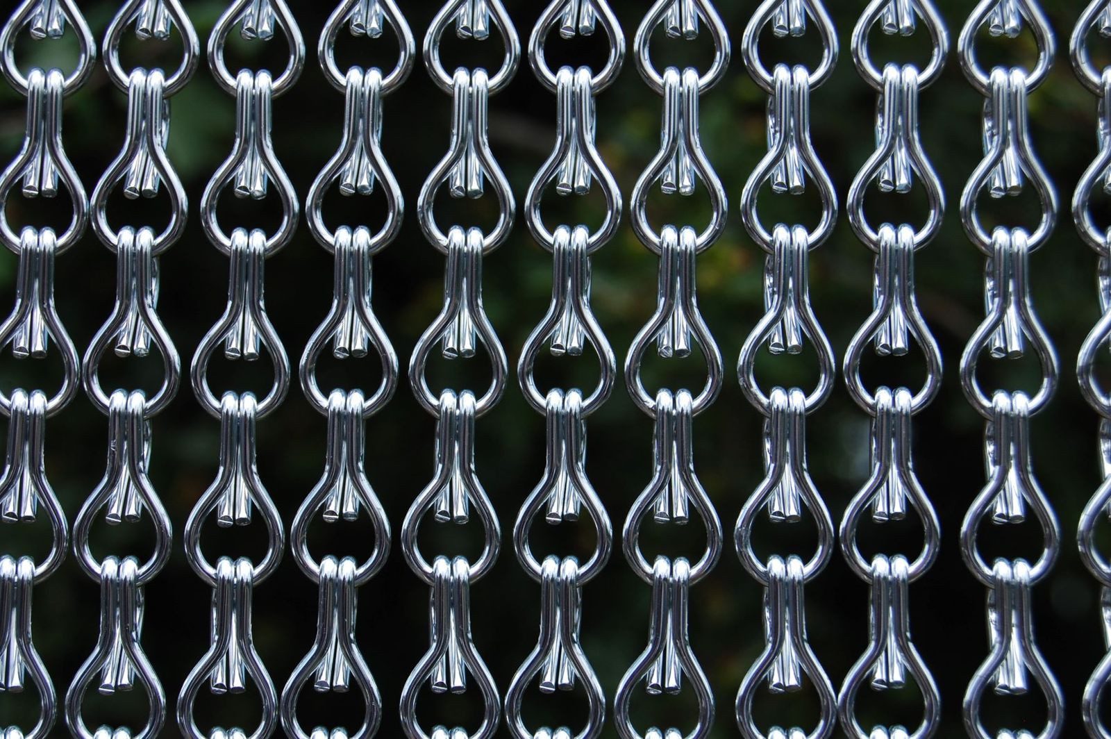 La Tenda Türvorhang ALUSAX 6 XL Kettenvorhang silber, Hakenaufhängung, transparent, 120 x 230 cm, Aluminium - Länge und Breite individuell kürzbar