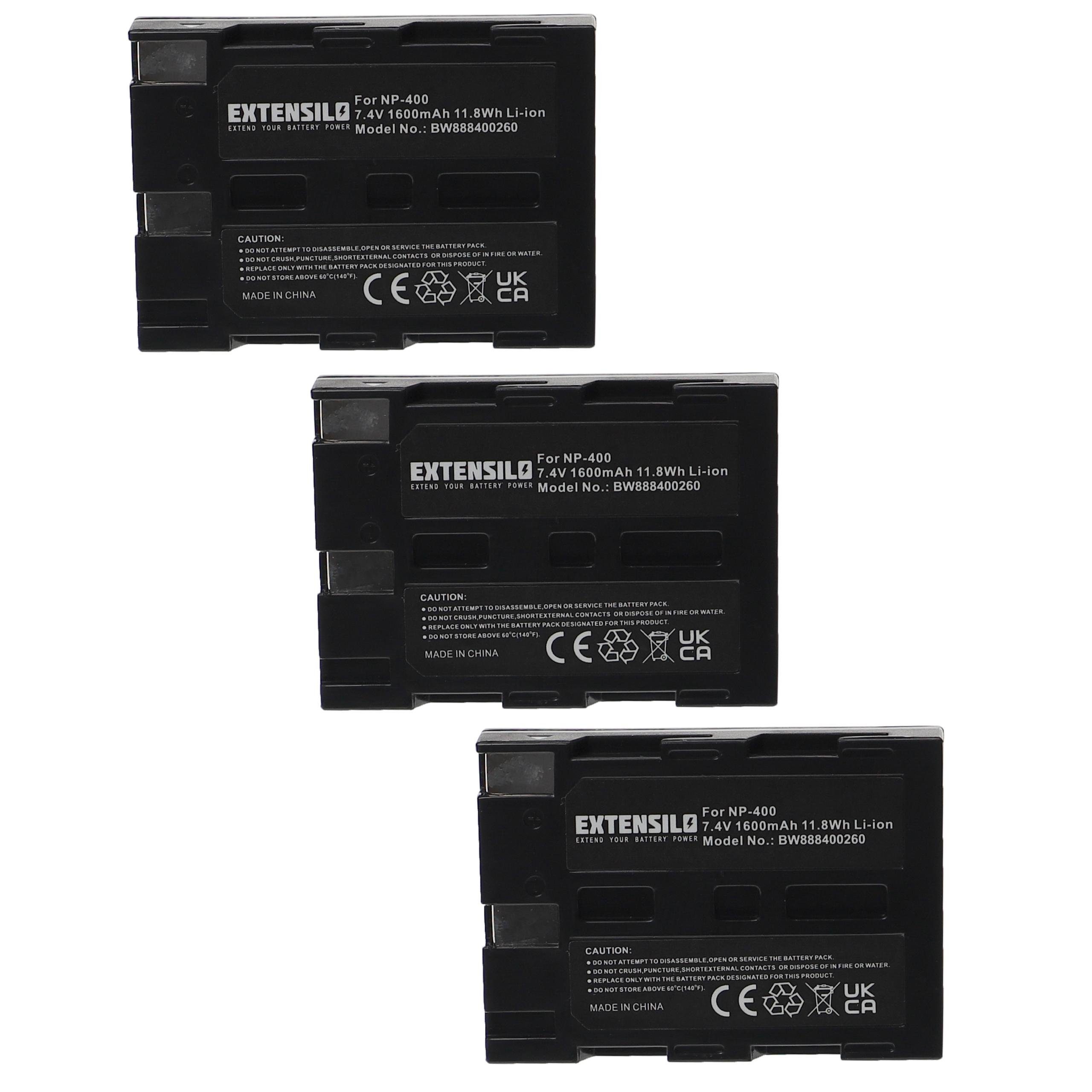 Extensilo kompatibel mit Pentax K20D, K10D Kamera-Akku Li-Ion 1600 mAh (7,4 V)