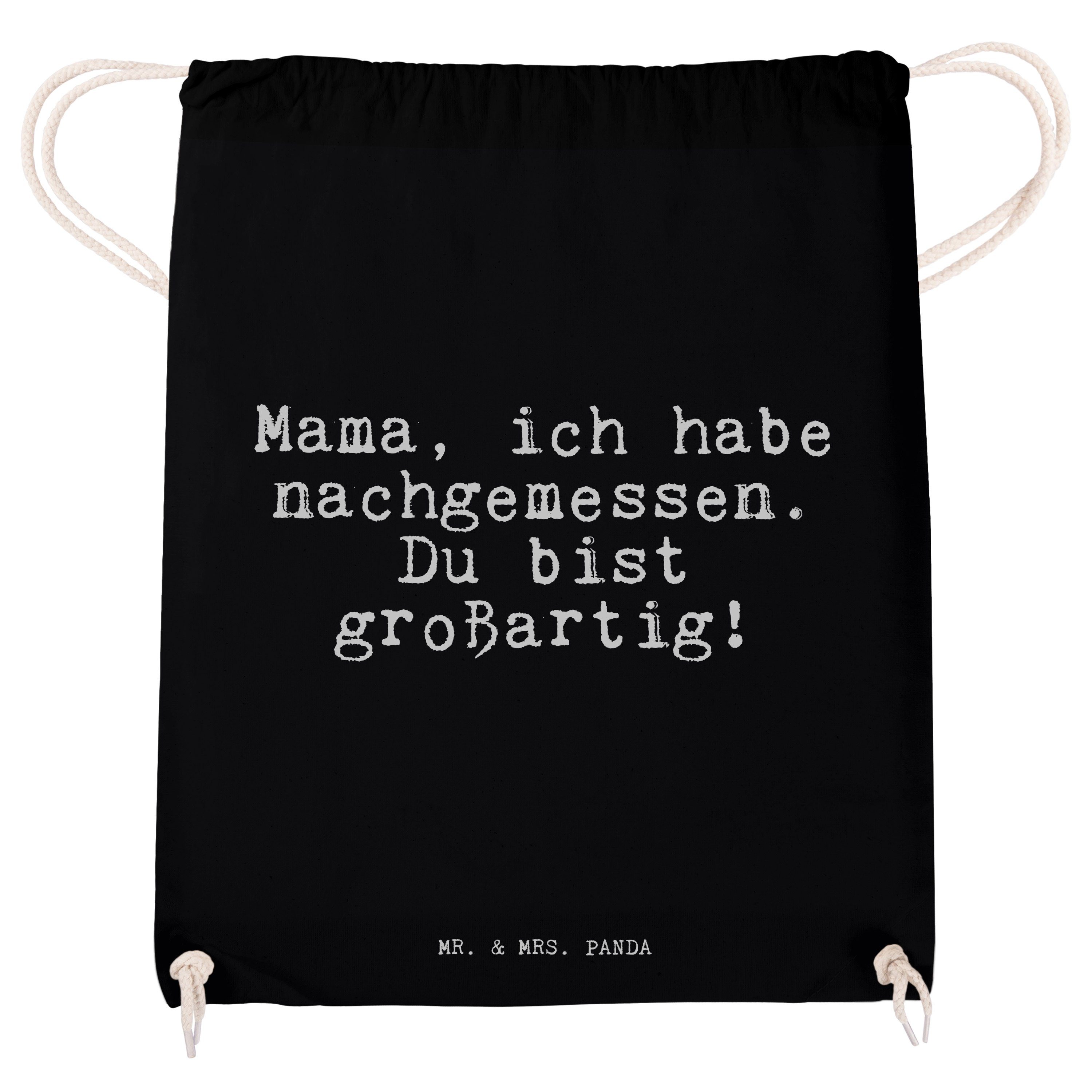 Damen Gepäck|Taschen & Rucksäcke Mr. & Mrs. Panda Sporttasche Mama, ich habe nachgemessen.... - Schwarz - Geburtstag, Tasche, Be