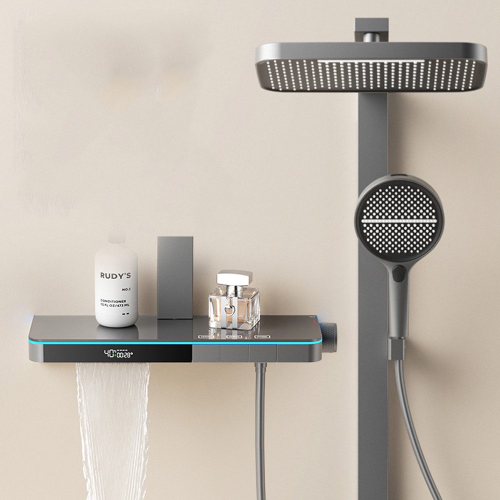 Topcony Stangenbrause-Set Duschsystem mit Thermostat, Digitalanzeige Duscha günstig online kaufen