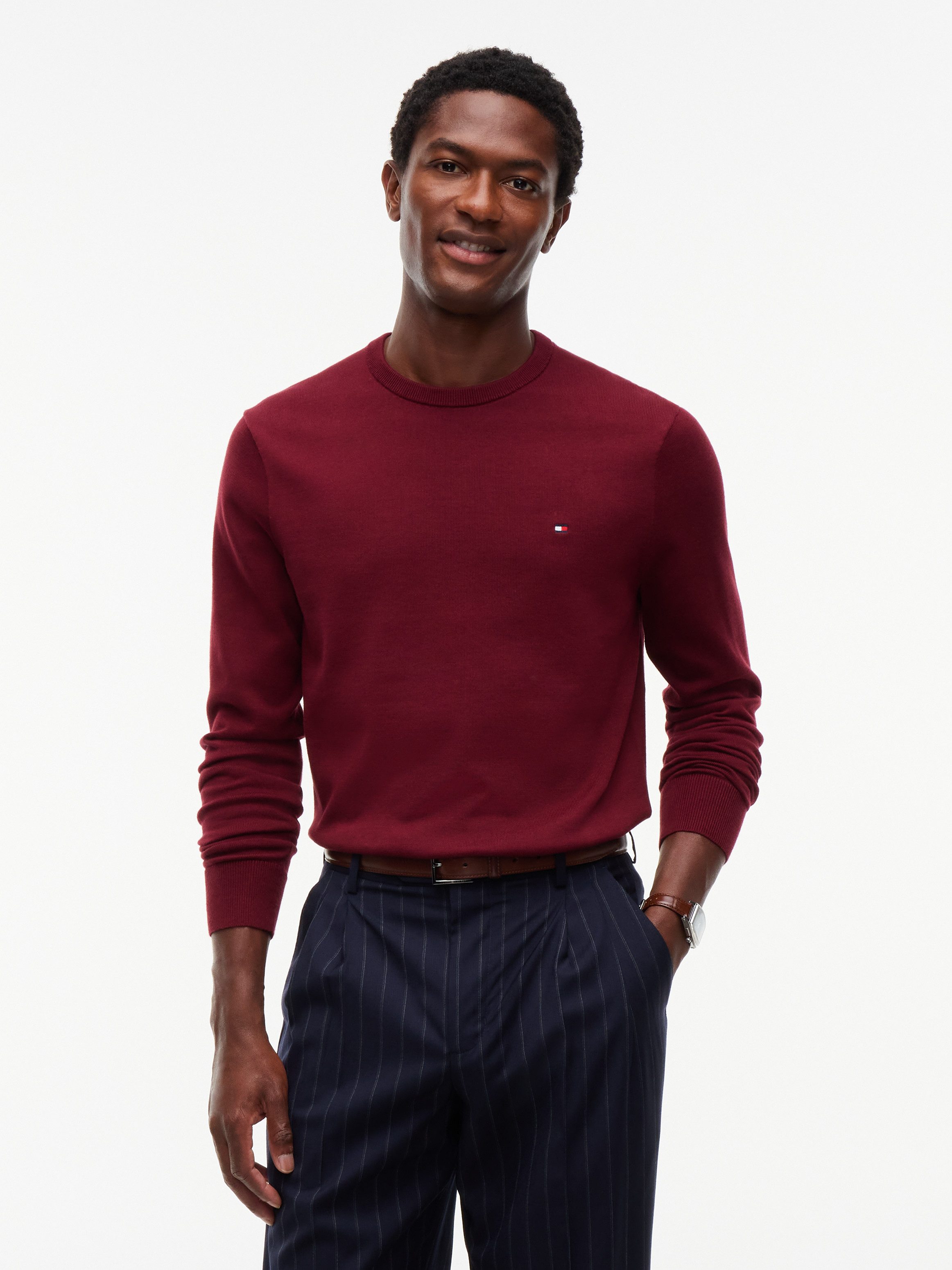 Tommy Hilfiger Rundhalspullover ESSENTIAL COTTON Crewneck Regular Fit Premium Mode