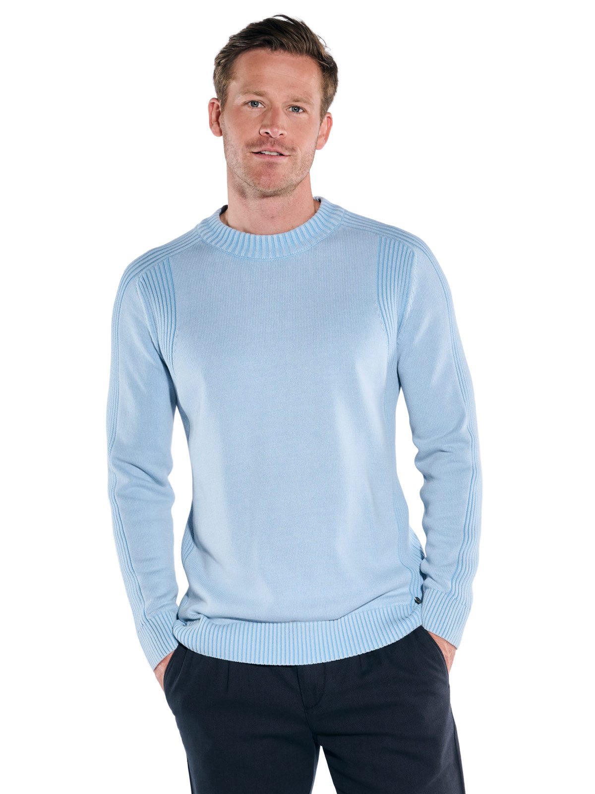 Engbers Rundhalspullover engbers Herren Strickpullover aus edler Baumwolle, günstig online kaufen