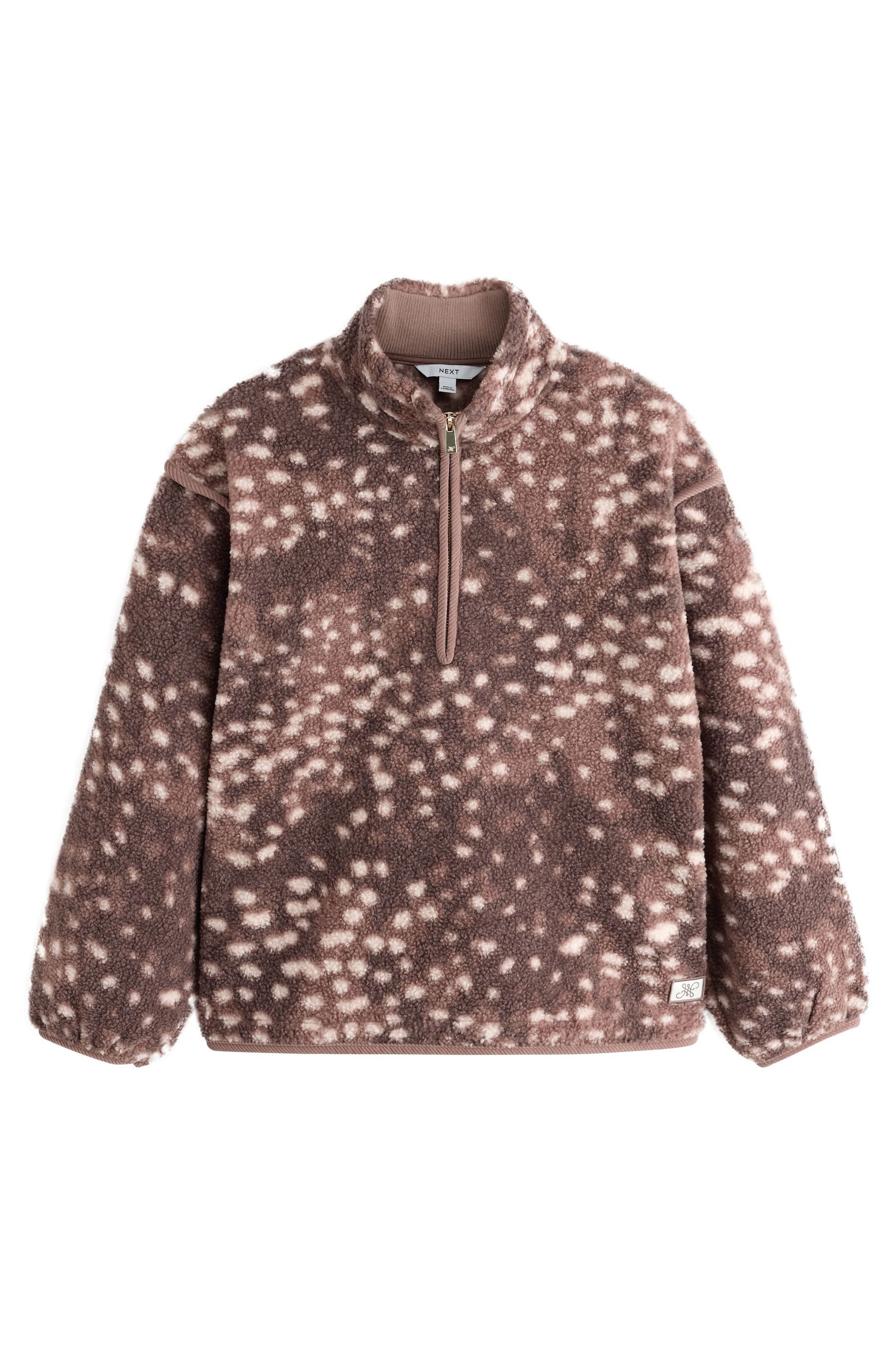 Next Fleecejacke Borg-Jacke mit Viertel-Reißverschluss (1-St)